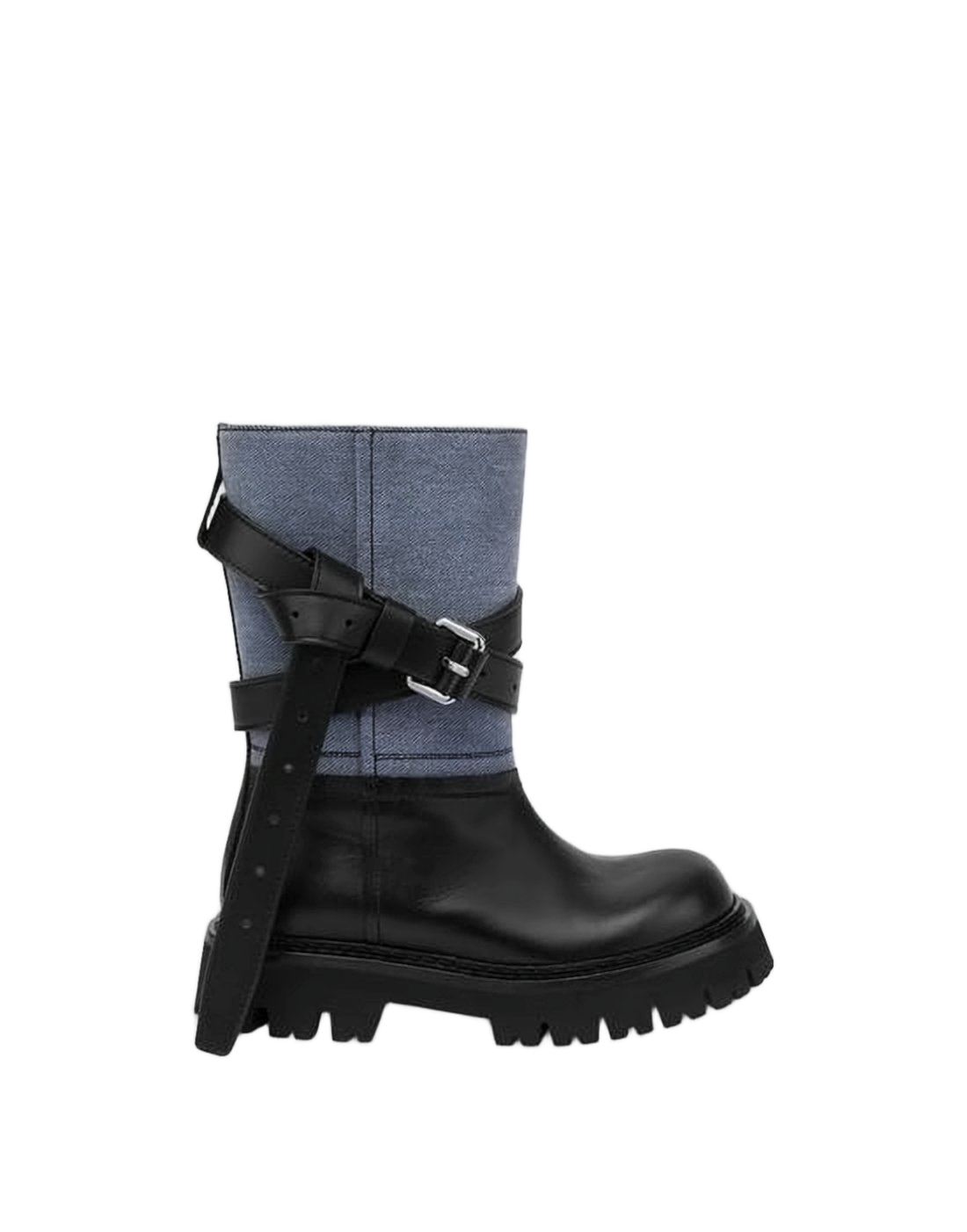 Edgy Black Leather Boots with Textured Upper