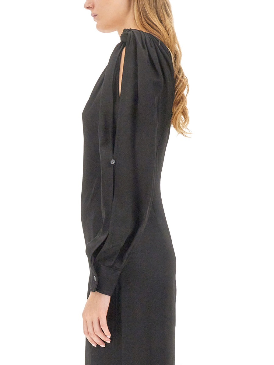 Viscose Midi Dress with Flowing Silhouette
