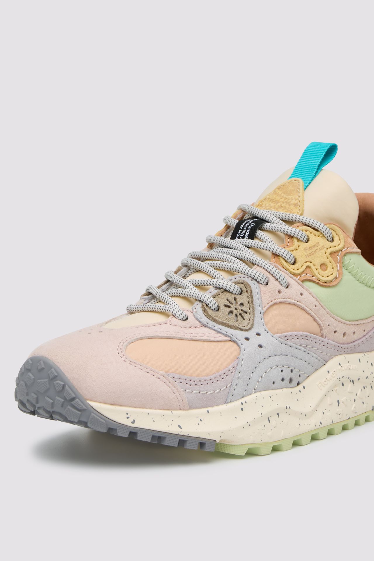 Layered Pastel Sneakers with Textured Outsole