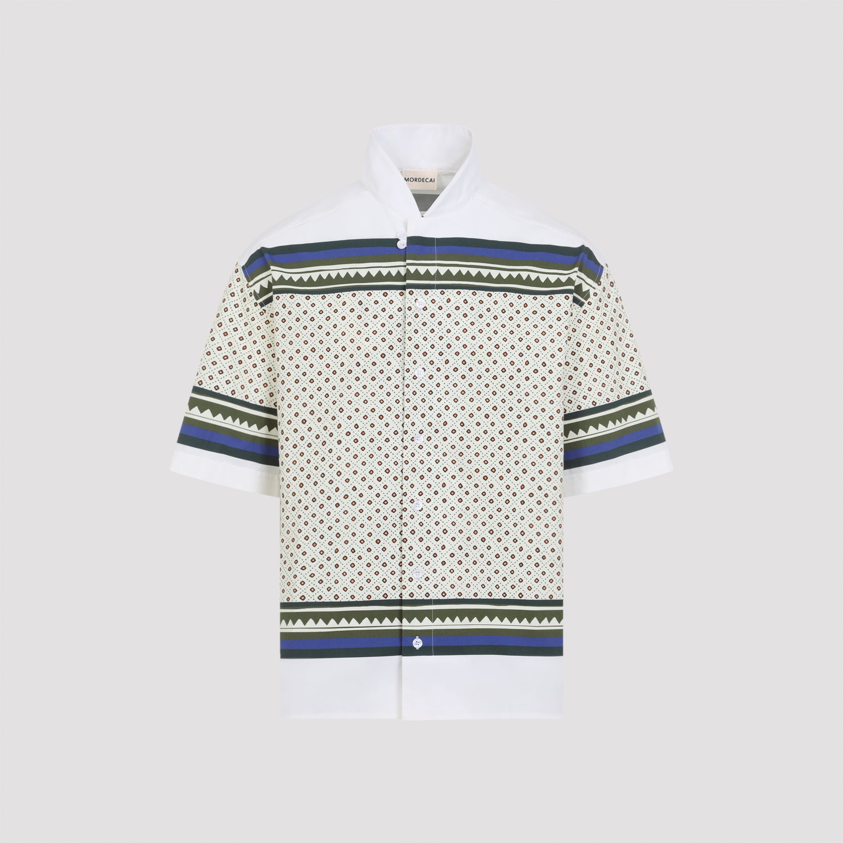 Short-Sleeve Casual Shirt with Geometric Patterns
