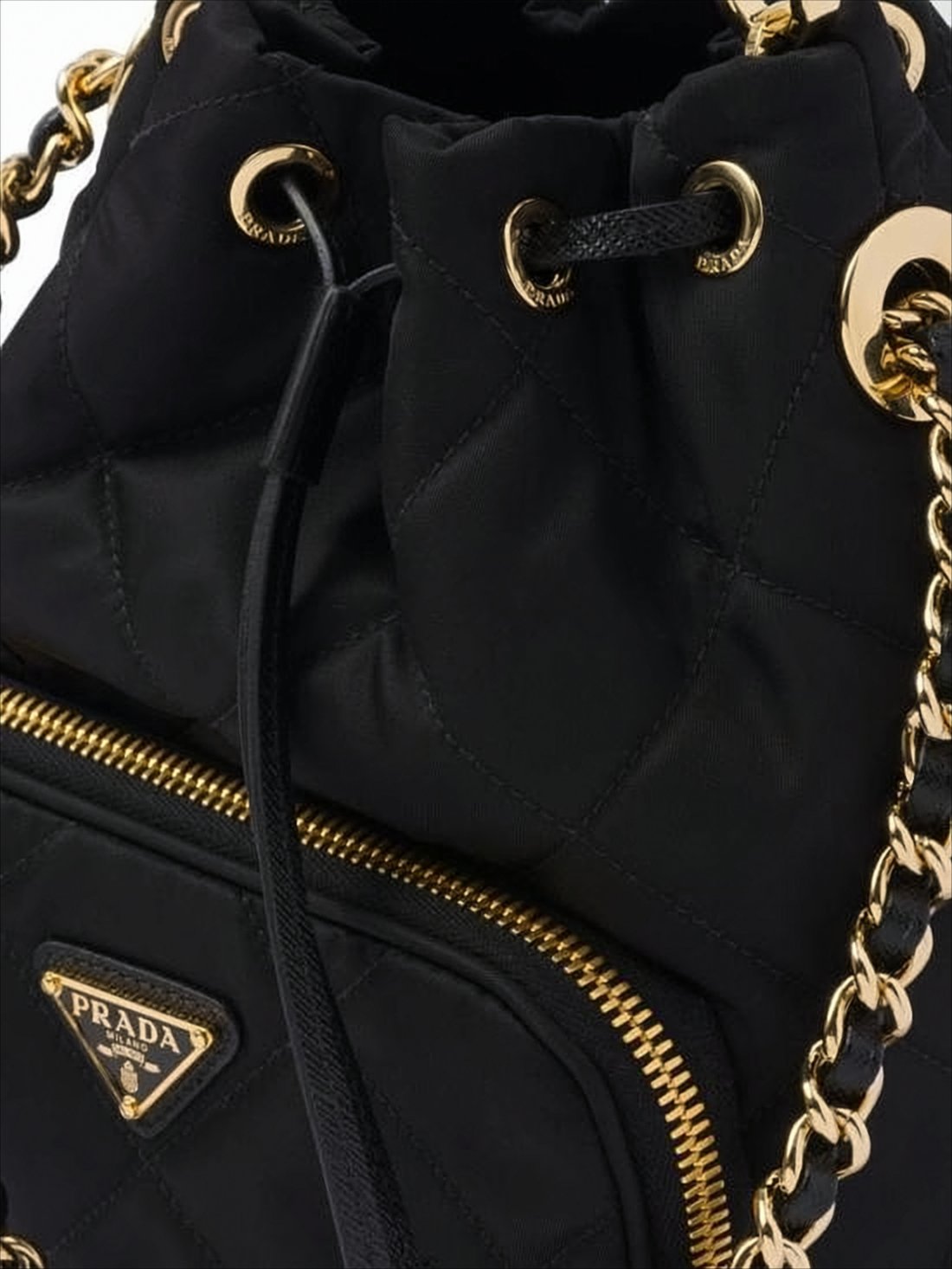 Compact Quilted Nylon Shoulder Bag