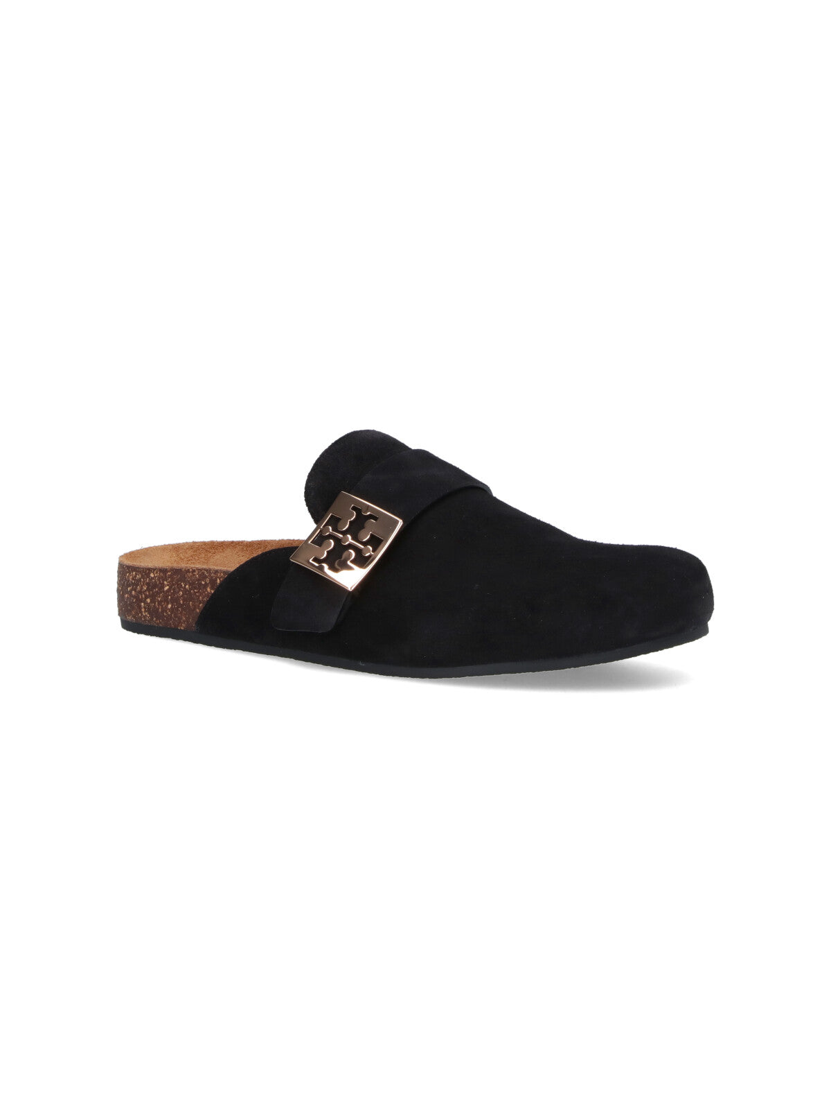 Slip-On Black Calf Suede Mules
