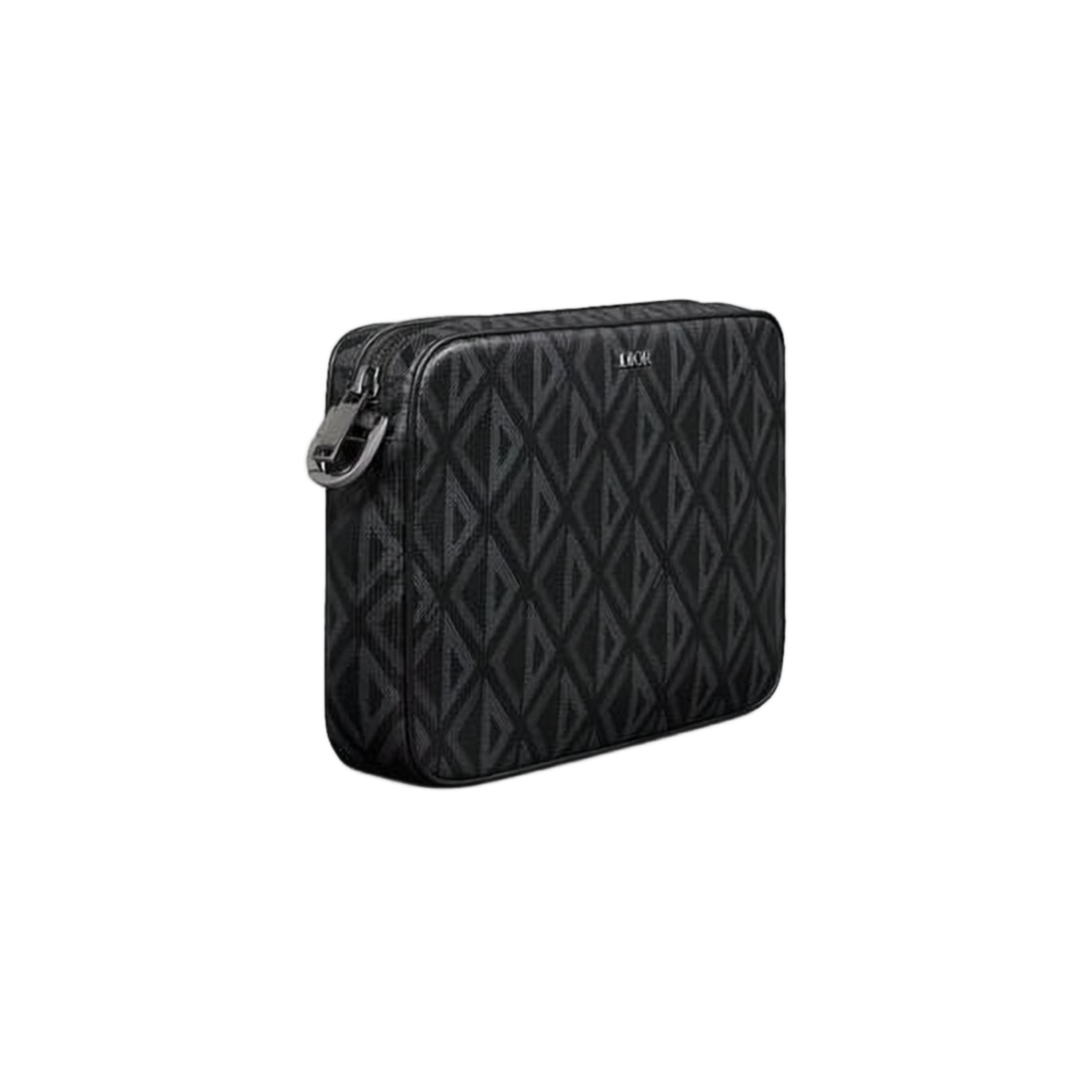 Rectangular Canvas Crossbody Bag with Geometric Pattern