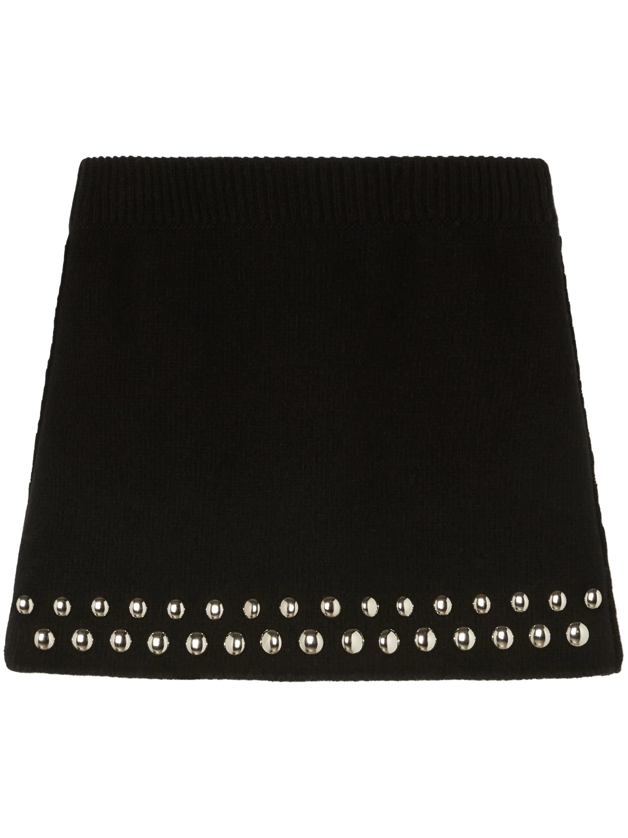 Black Love And Studs Wool Mini Skirt