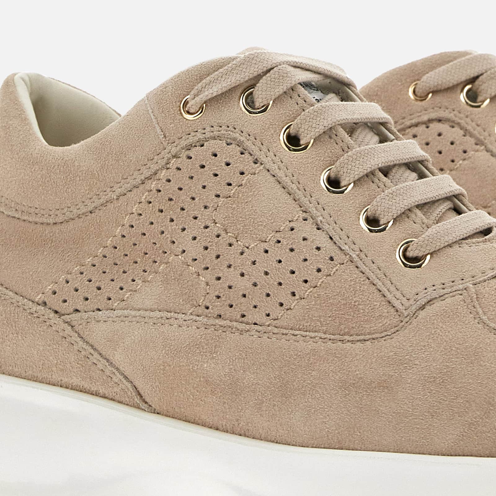 Interactive Perforated Lace-Up Sneakers in Goatskin