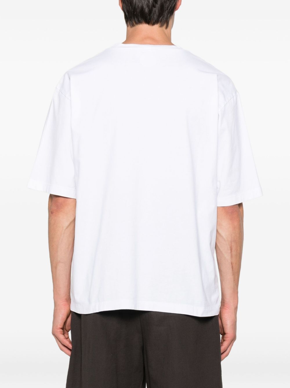Embroidered Logo Short-Sleeved T-Shirt in Pristine White