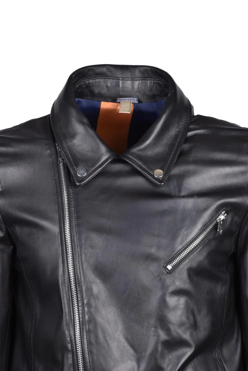 Leather Biker Jacket - Black