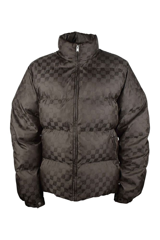 Quilted Down Jacket With Monogrammed Logo