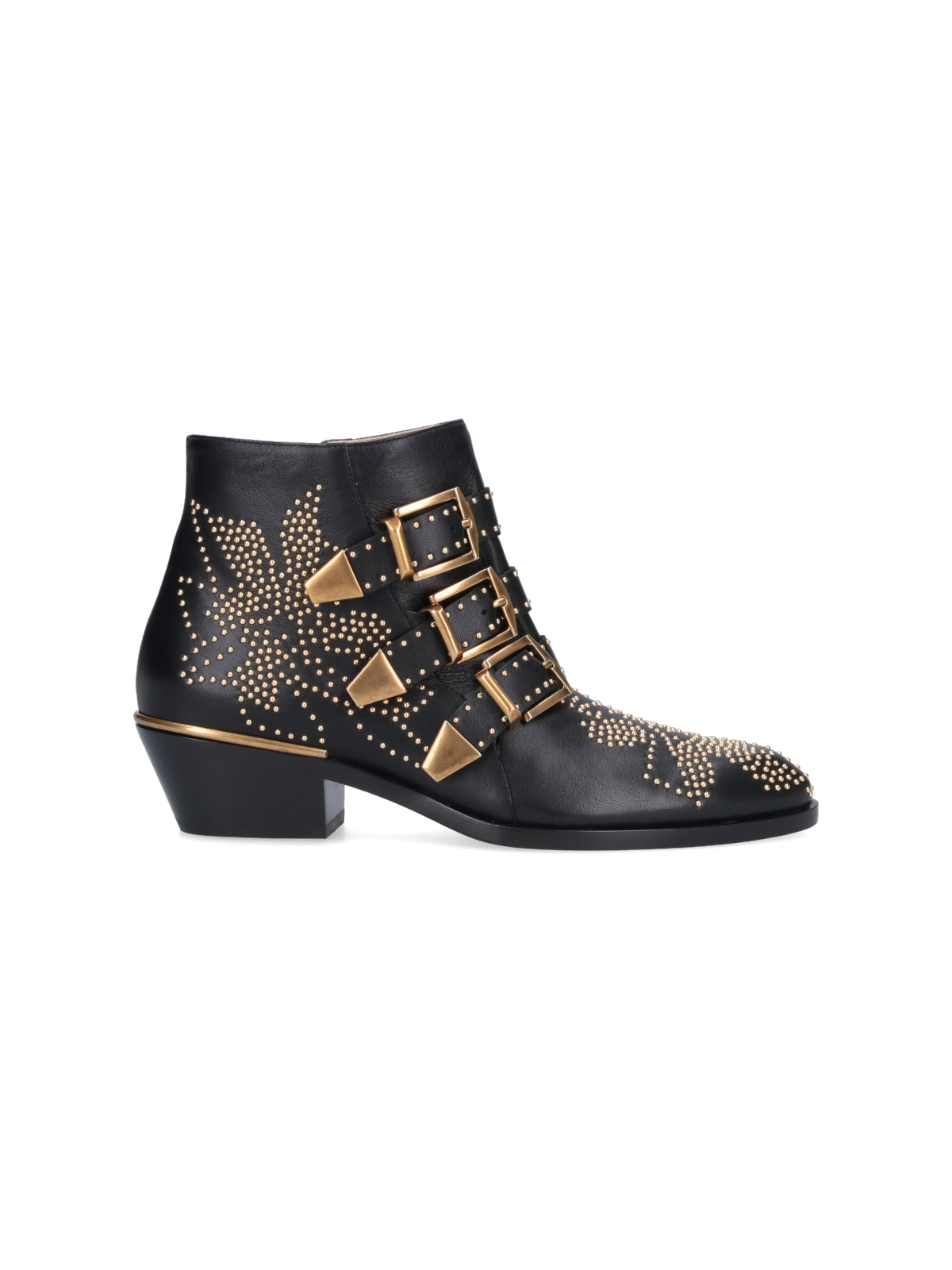 Black Nappa Leather Ankle Boots