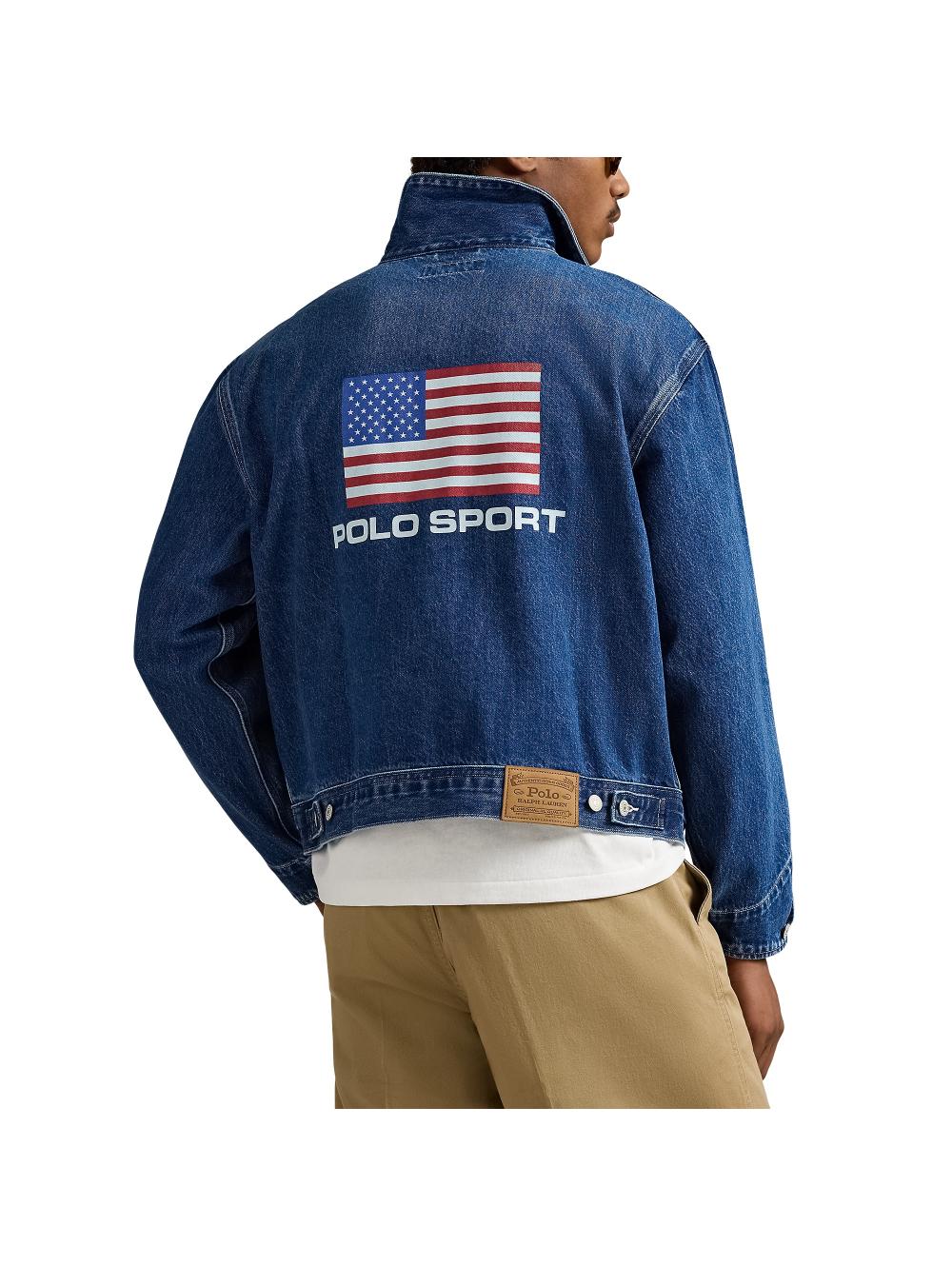 Denim Jacket with Front Metal Button Placket