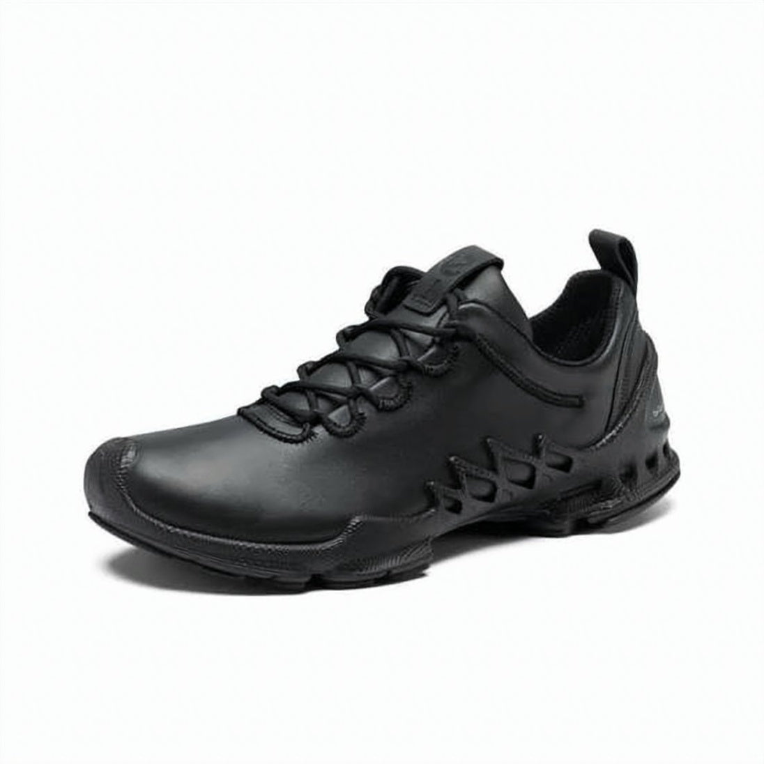 Black Smooth Leather Matte Outsole Sneakers