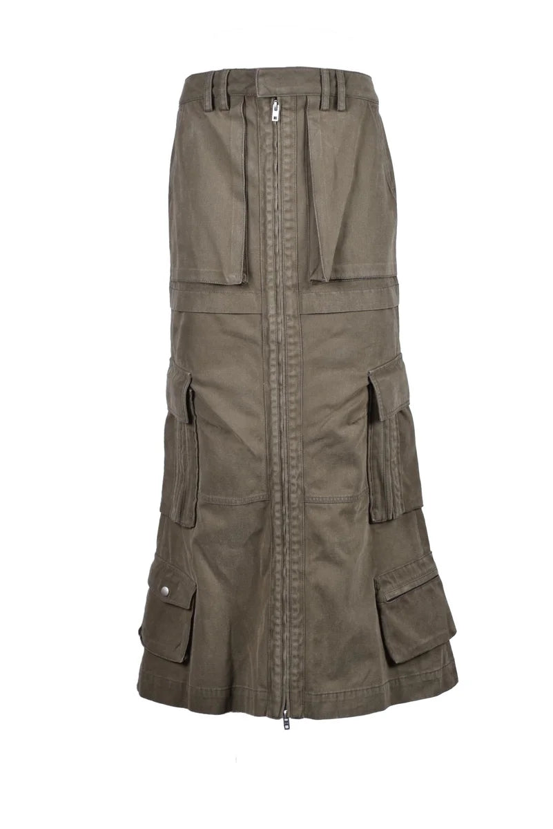 Cotton Cargo Dress - Khaki