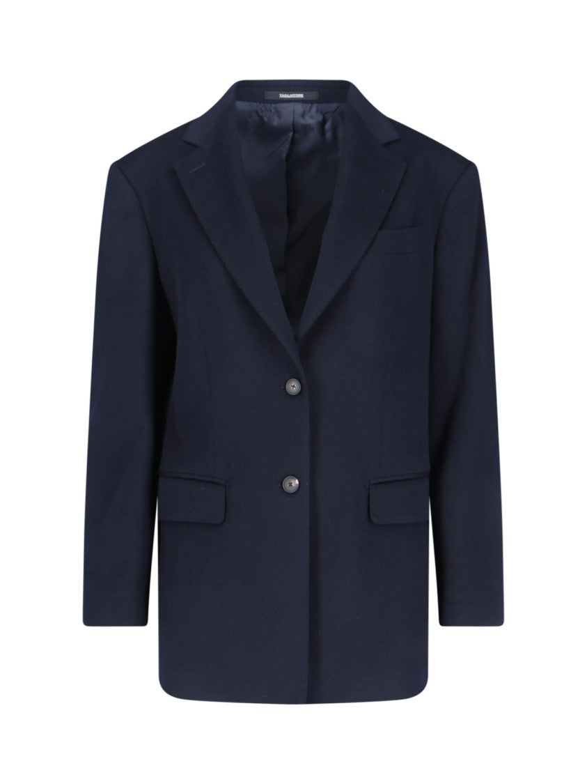 "Cecily" Cashmere Blazer – Navy Blue