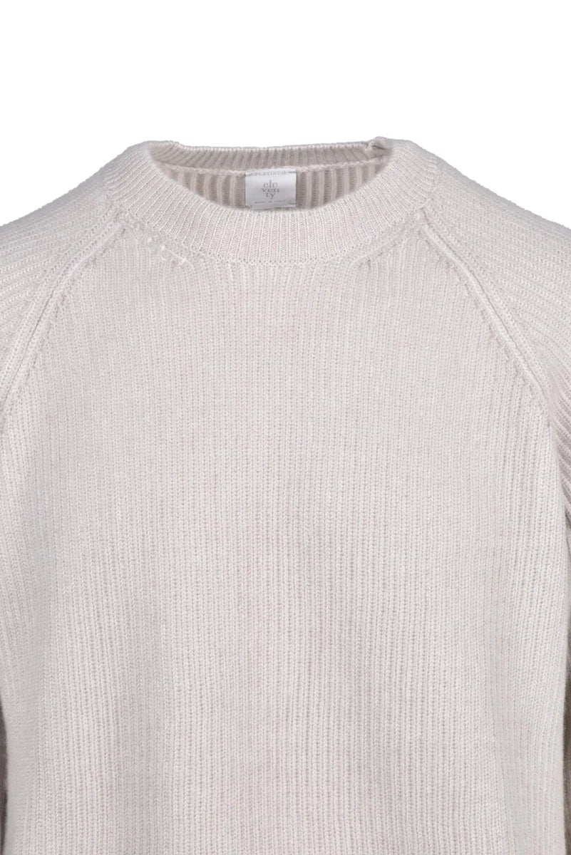 Ribbed Cashmere Sweater - Light Grey