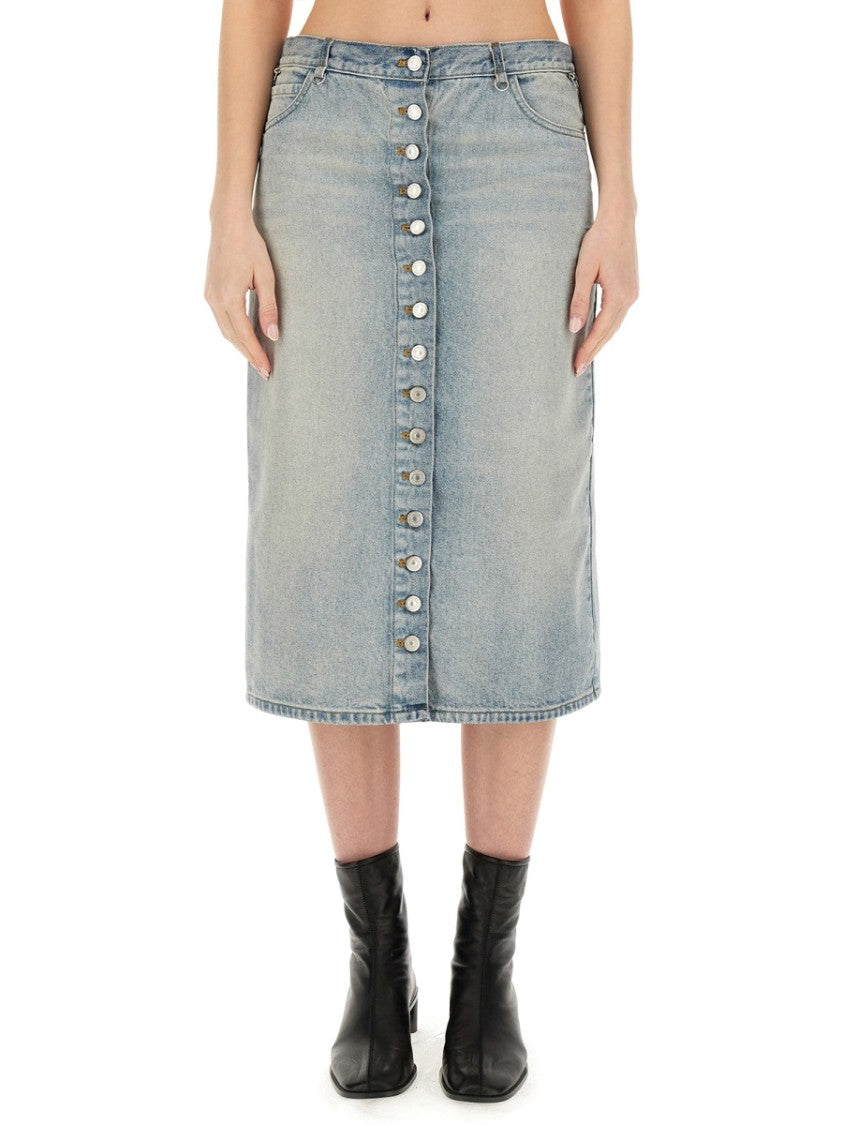 Button-Down Midi Skirt