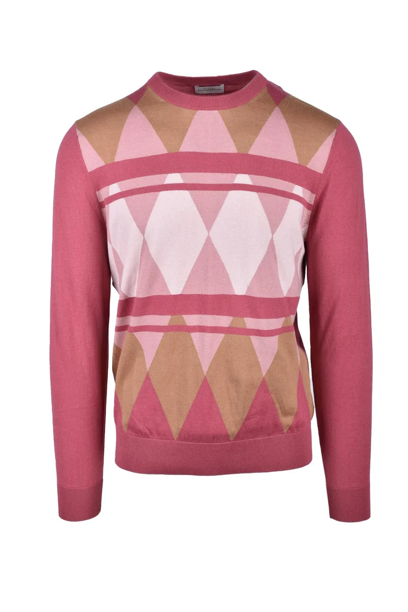 Argyle Patterned Knitted Sweater