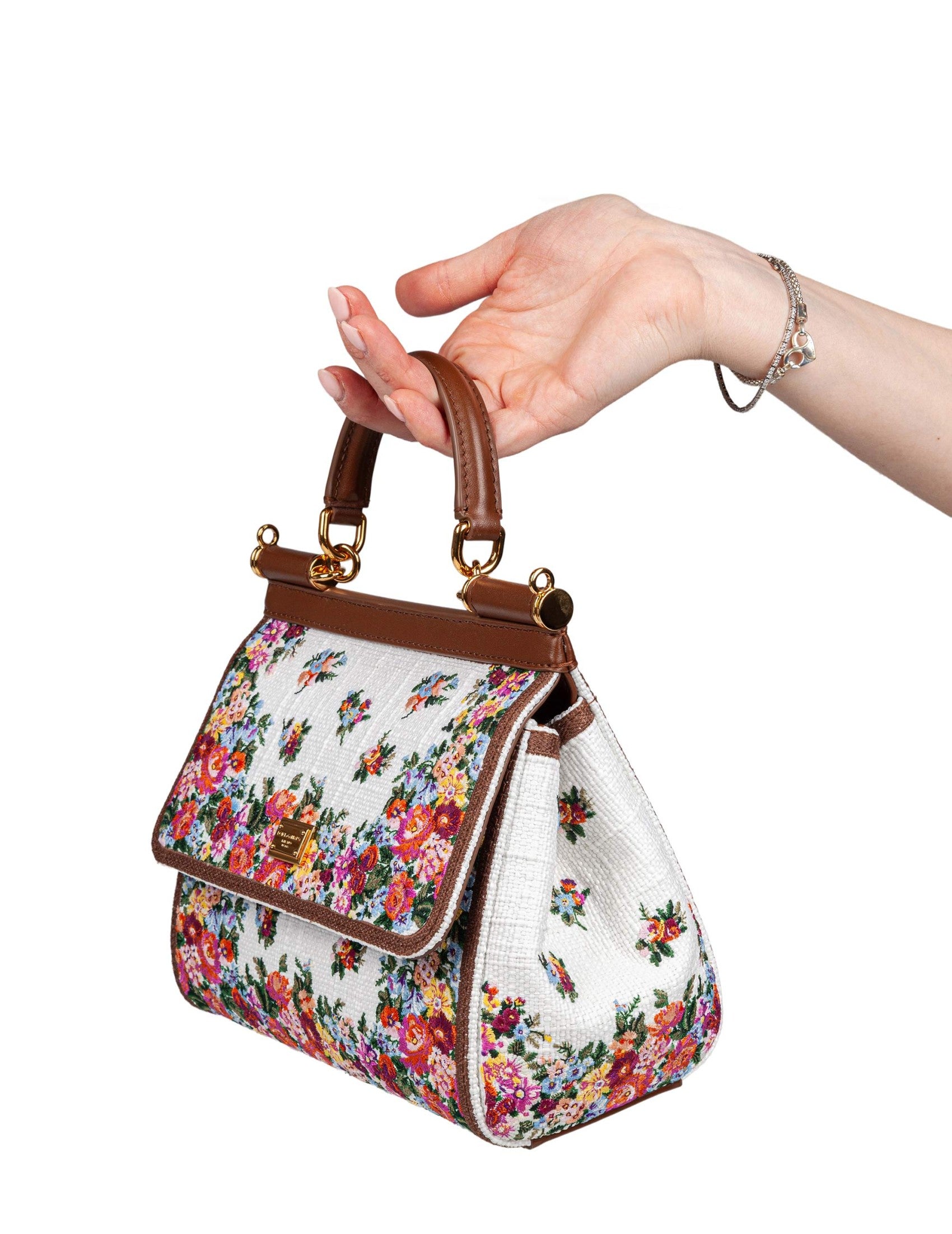 Small Sicily Leather & Embroidered Bag