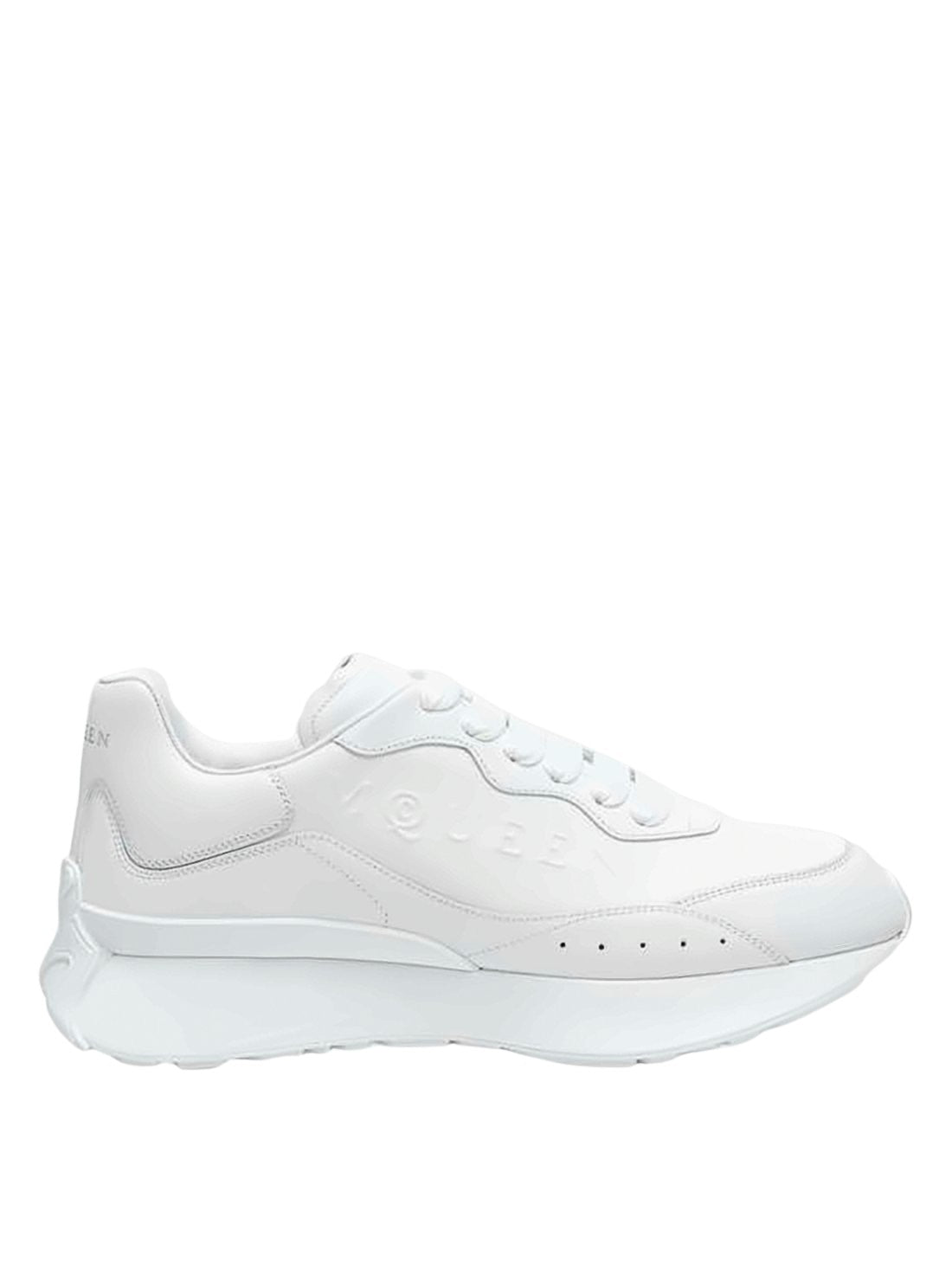 Minimalistyczne sneakersy ze skóry cielęcej w kolorze białym