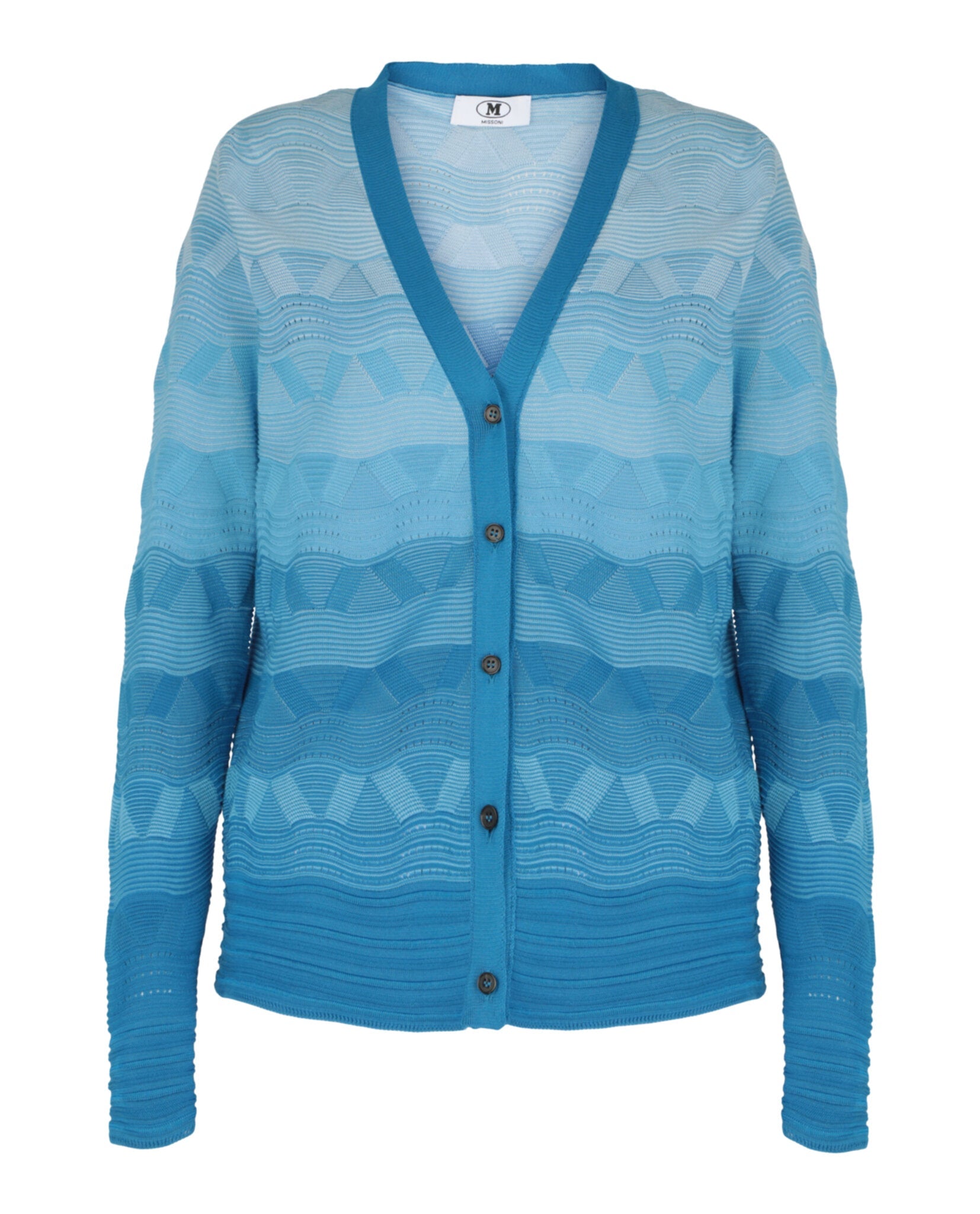 Wave-Pattern Slim Cardigan