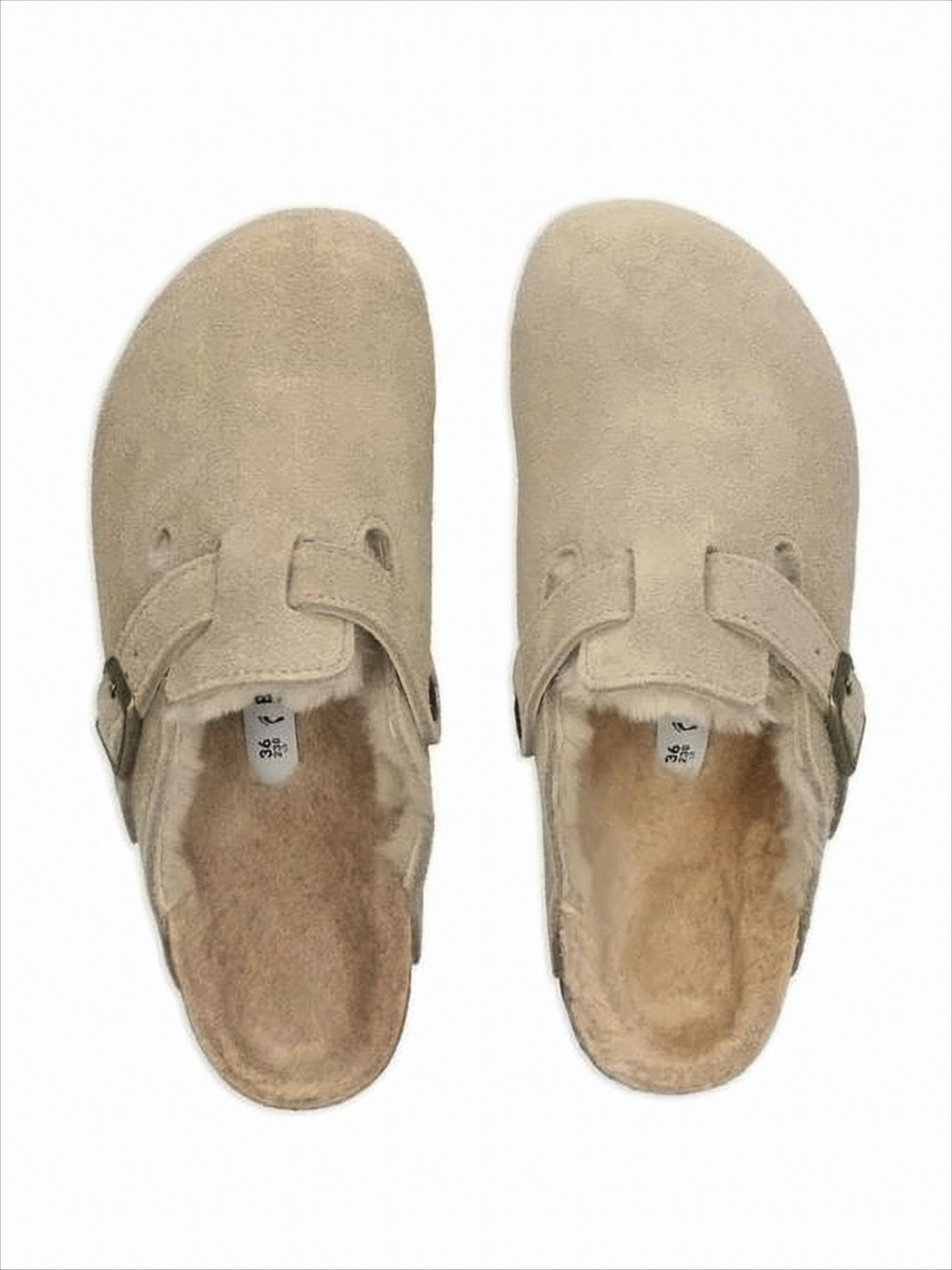 Suede Slip-On Mules with Adjustable Buckle Strap