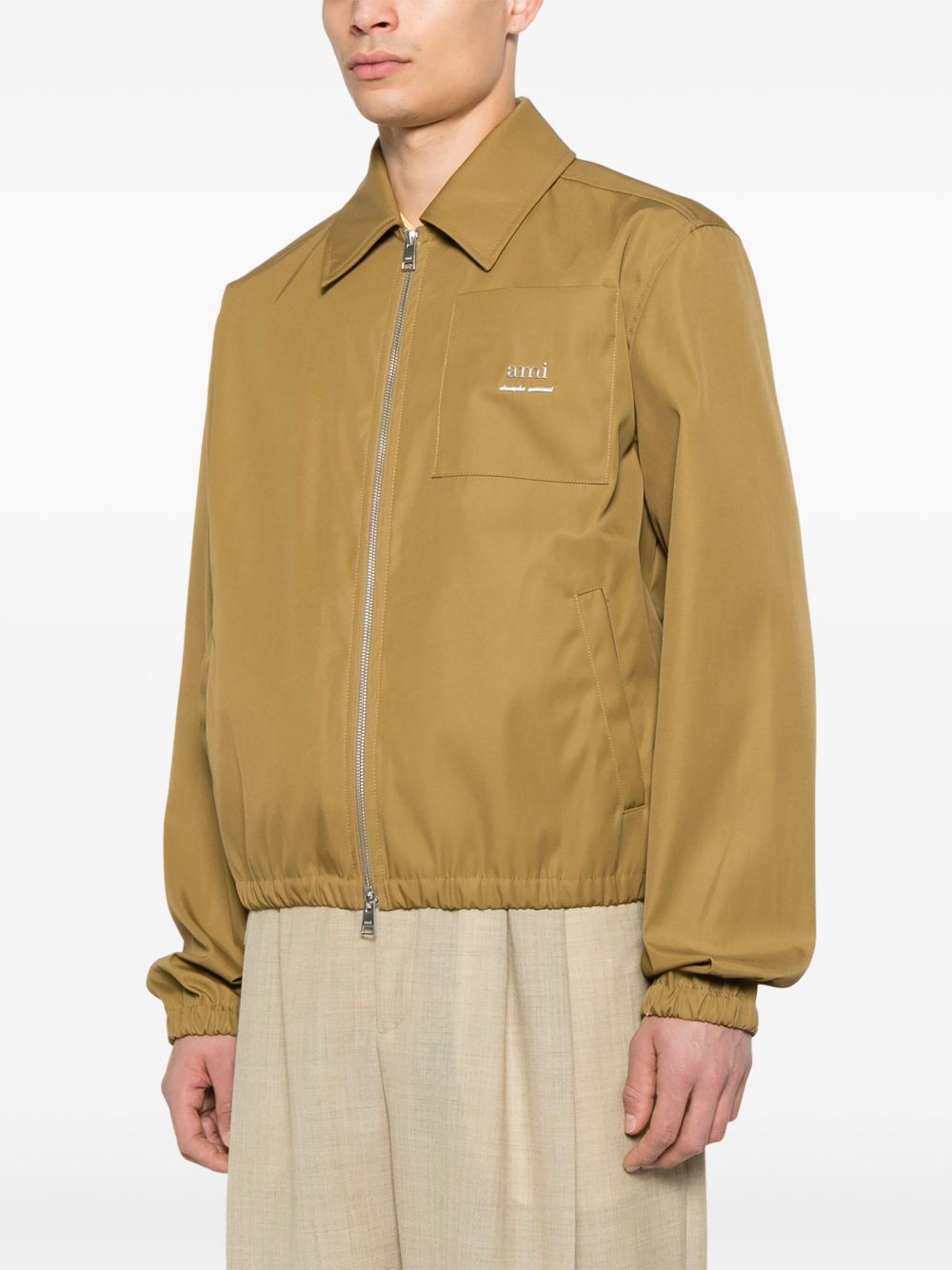 Light Olive Green Zip-up Jacket