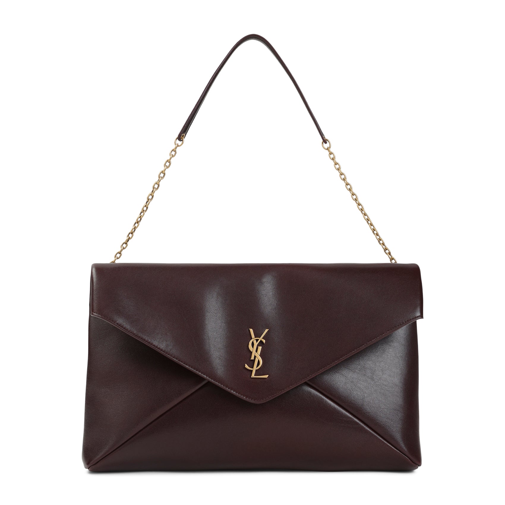 Envelope-Style Handbag In Smooth Dark Calf Leather