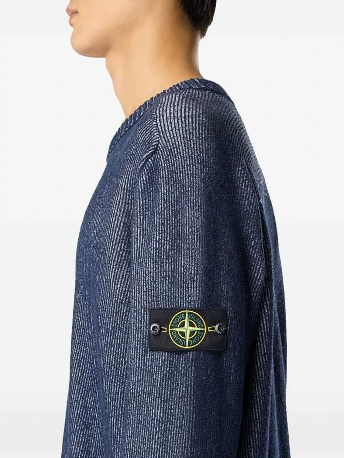 Textured Knit Sweater with Distinctive Sleeve Patch