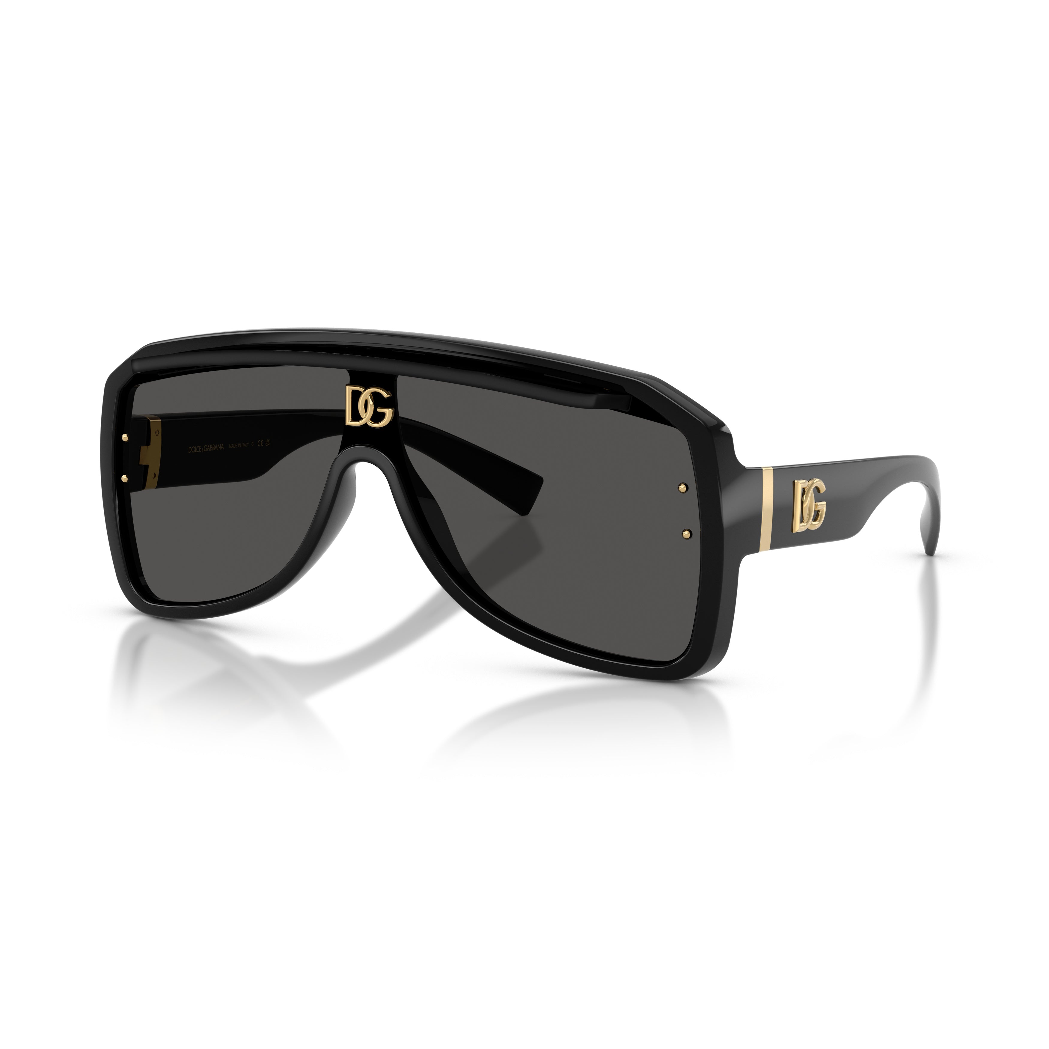 0Dg6205 Oversized Rectangular Sunglasses with Gold Accents
