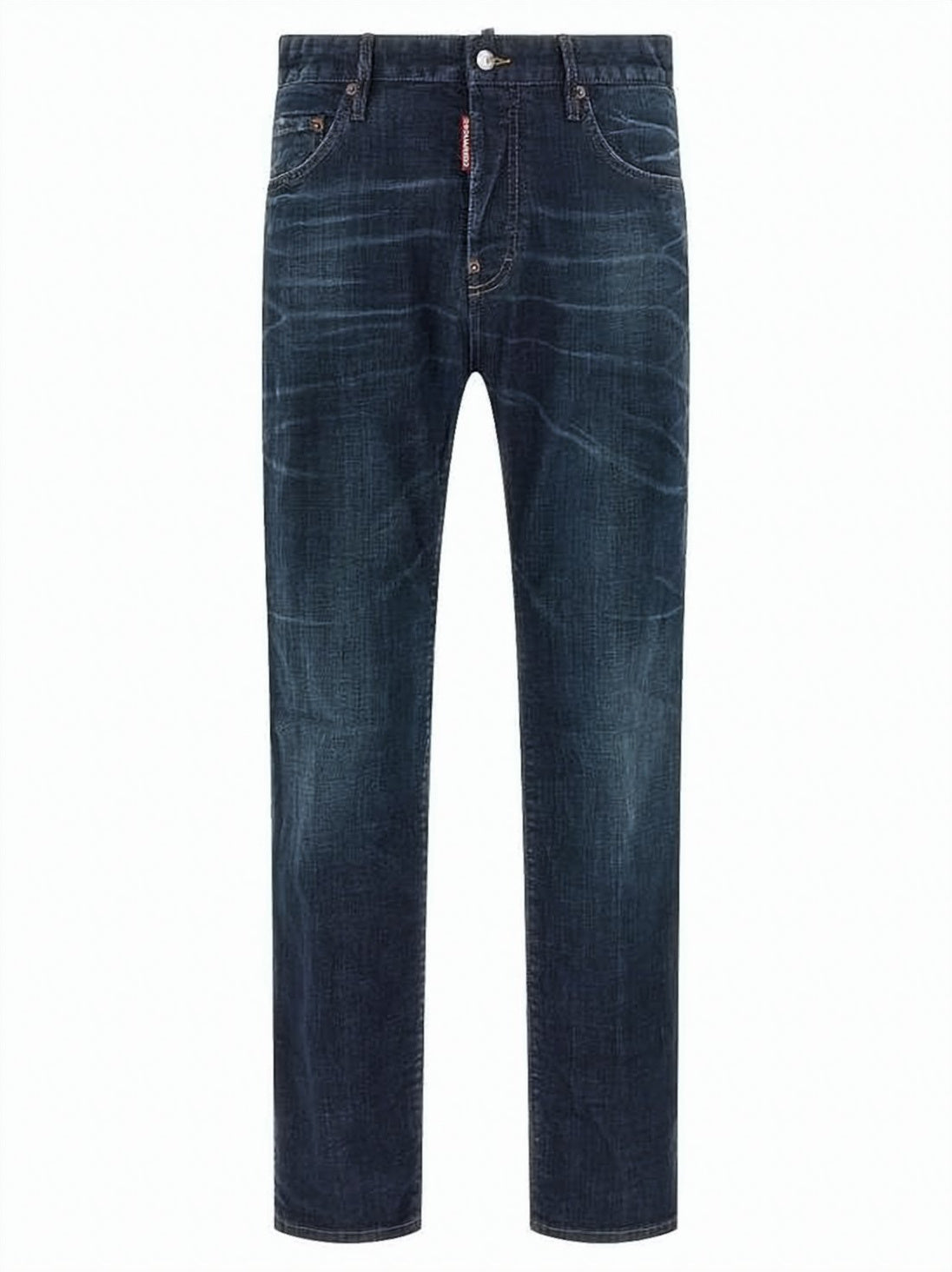 Straight-Leg Blue Denim Pants