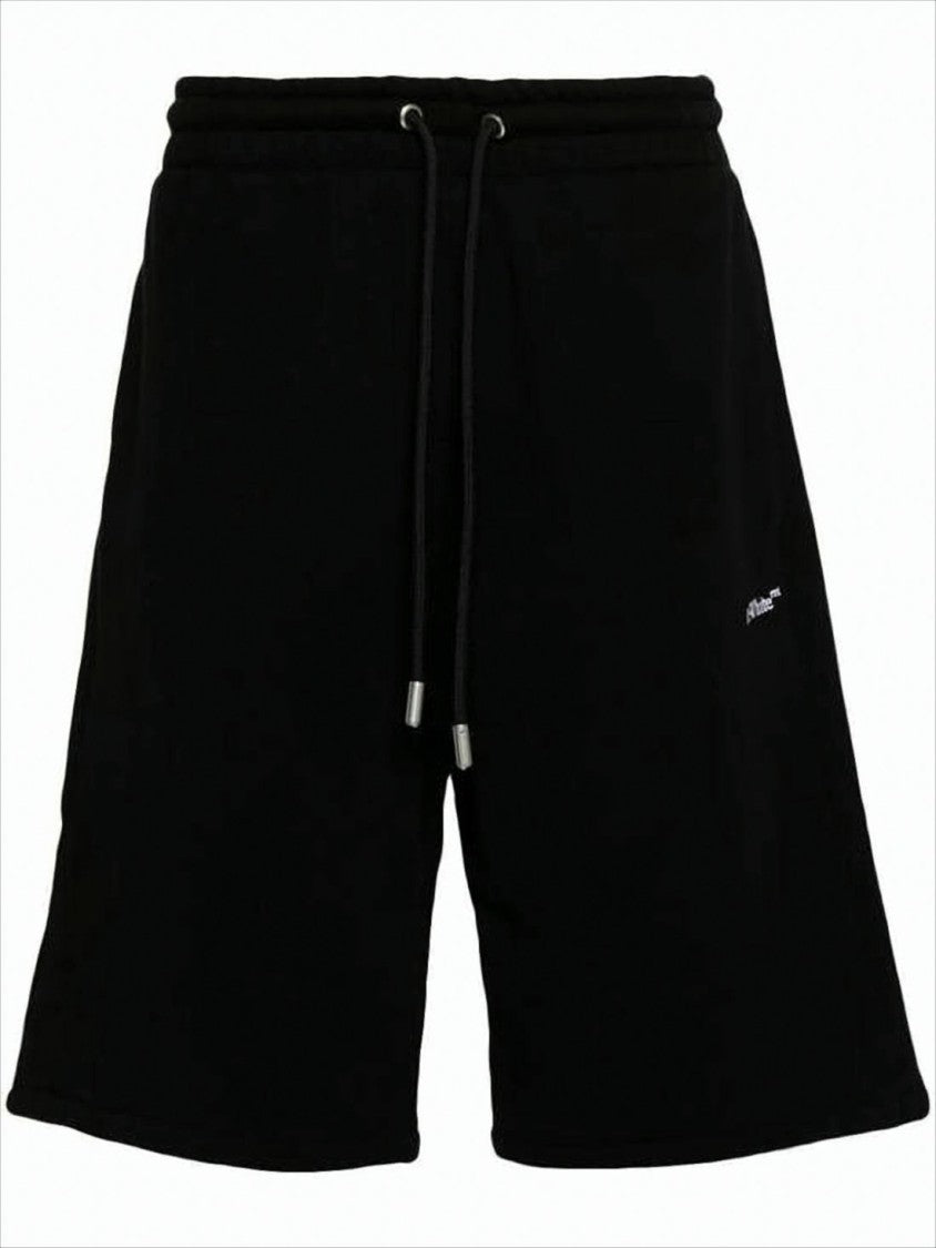 Relaxed Fit Cotton Shorts with Distinctive Stripe Design