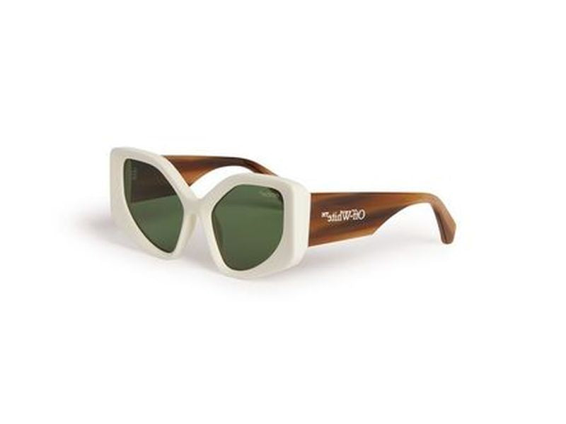 Oeri062 Denver Oversized Geometric Off-White Sunglasses