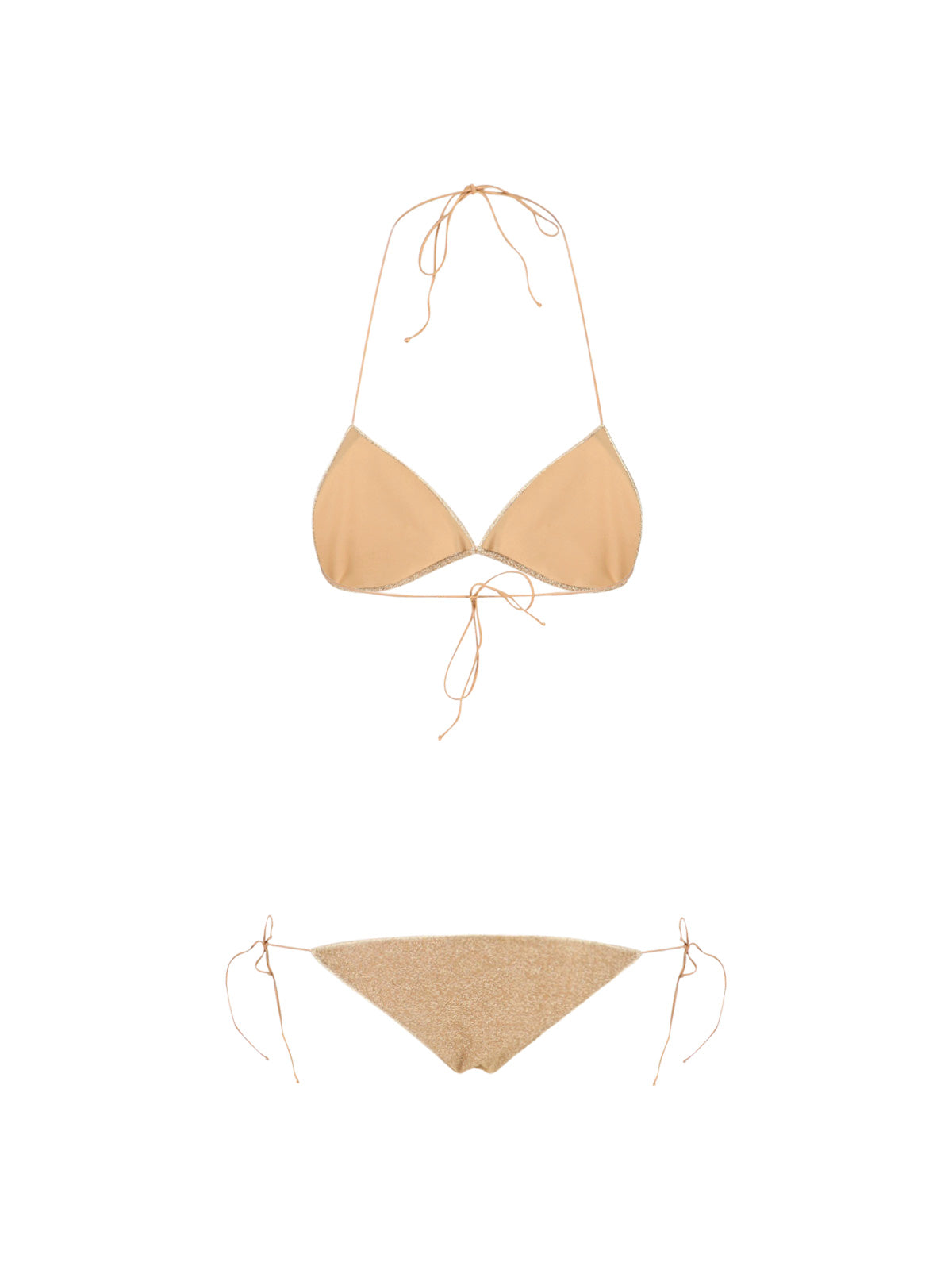 Metallic Gold Lumière Fabric Bikini