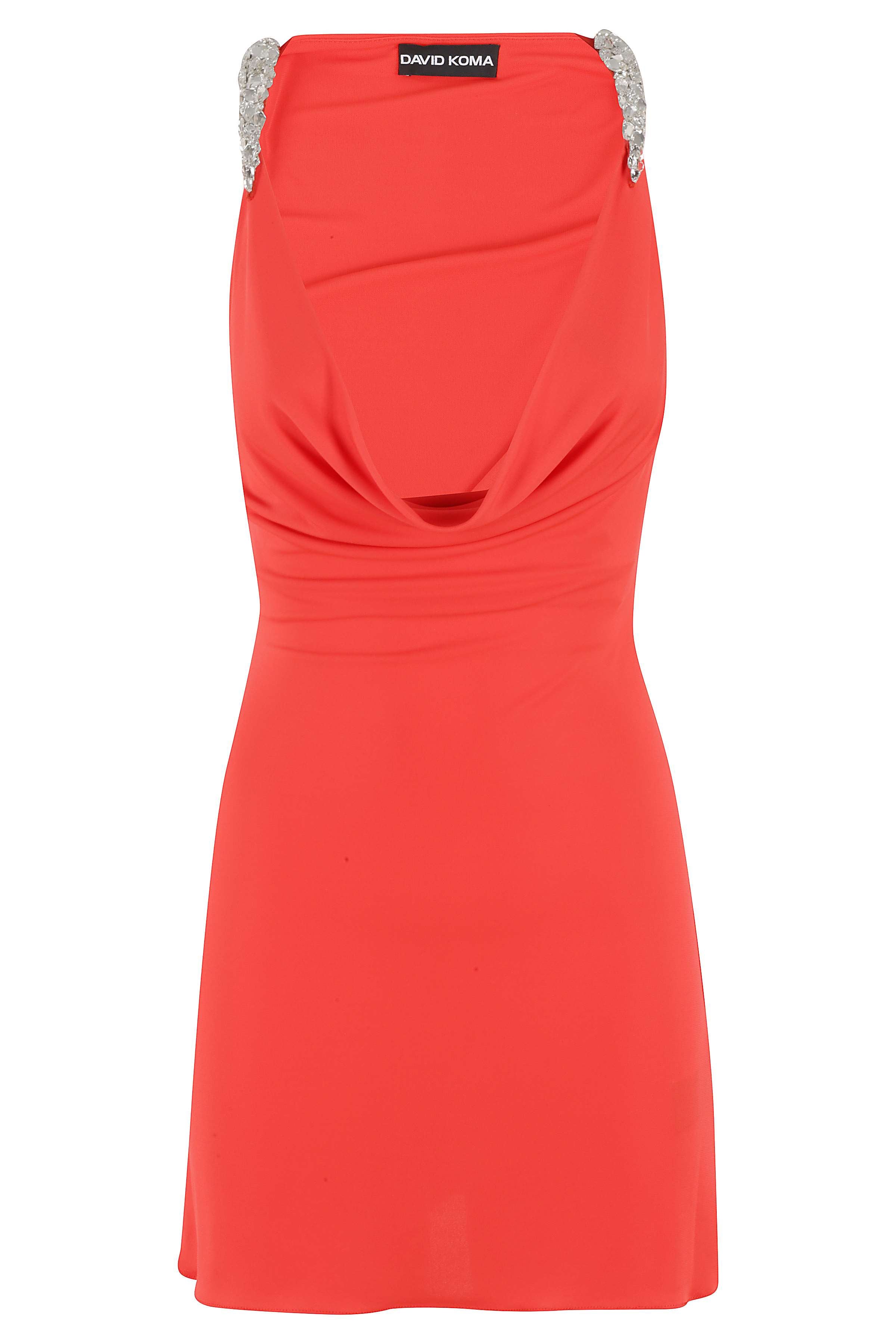 Orange Jeweled Mini Dress