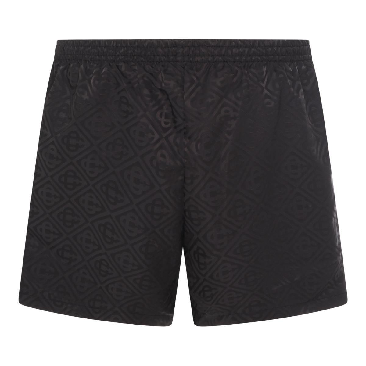 Casablanca Black Shorts with Tonal Pattern