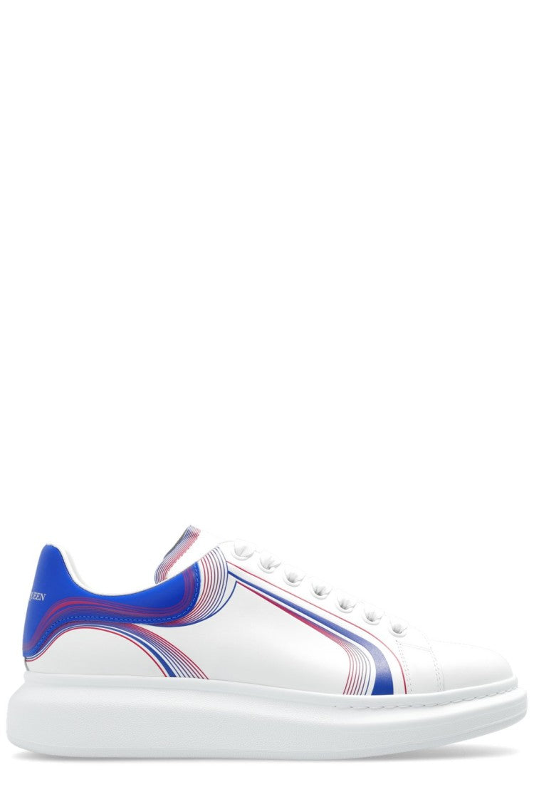 Sole Sneakers With Colorful Wave Patterns