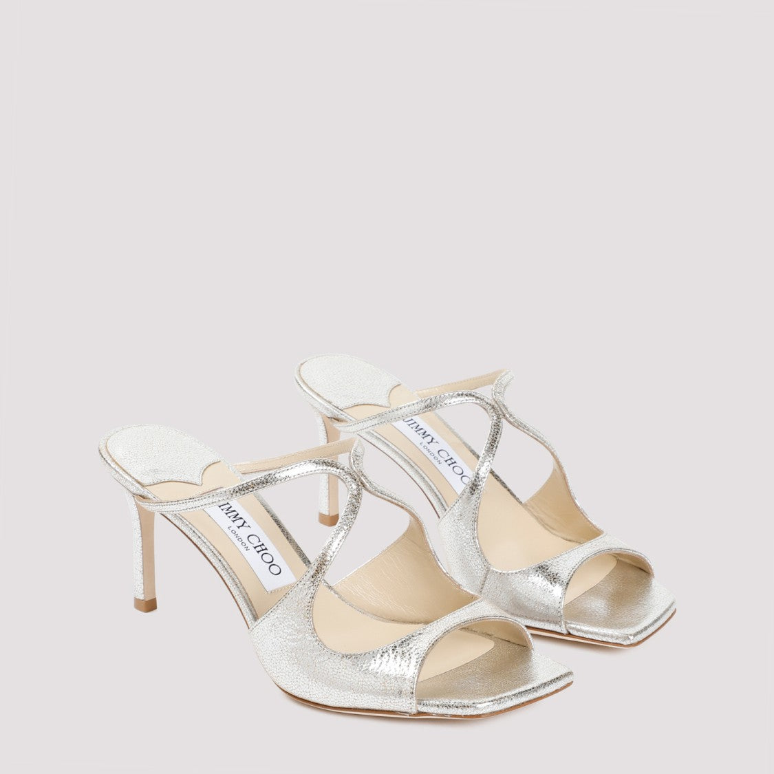 Grey Champagne Leather Anise 75 Sandals