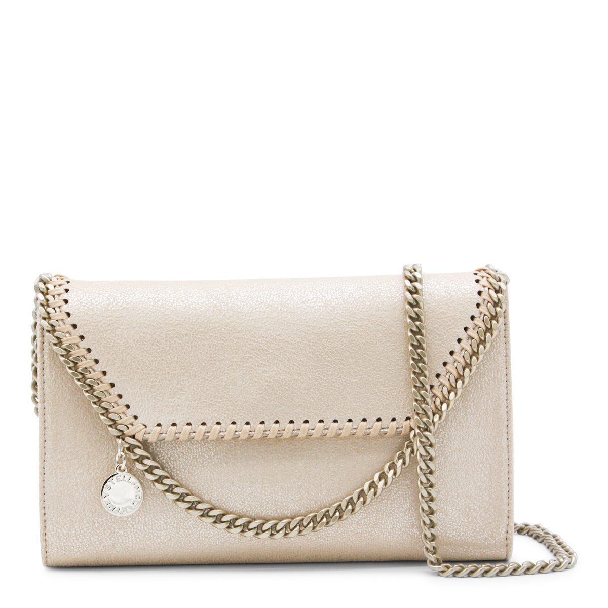 Gold Faux Leather Falabella Mini Crossbody Bag