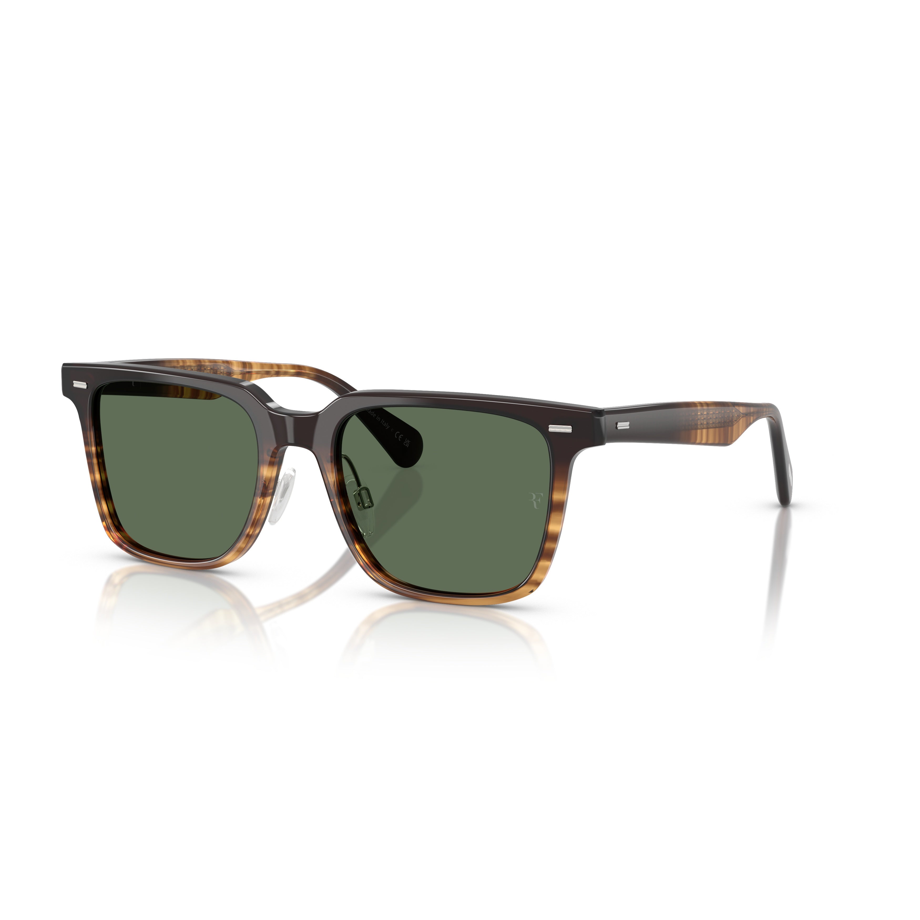 0ov5592s Bold Square Tortoiseshell Sunglasses with Deep Green Lenses