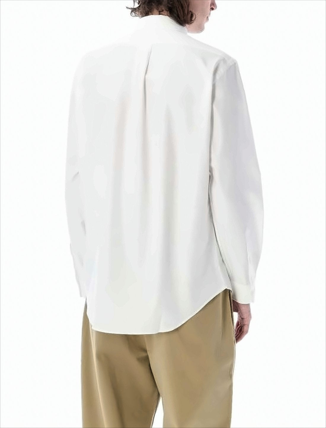 Classic Button-Down Long Sleeve Shirt with Embroidered Logo