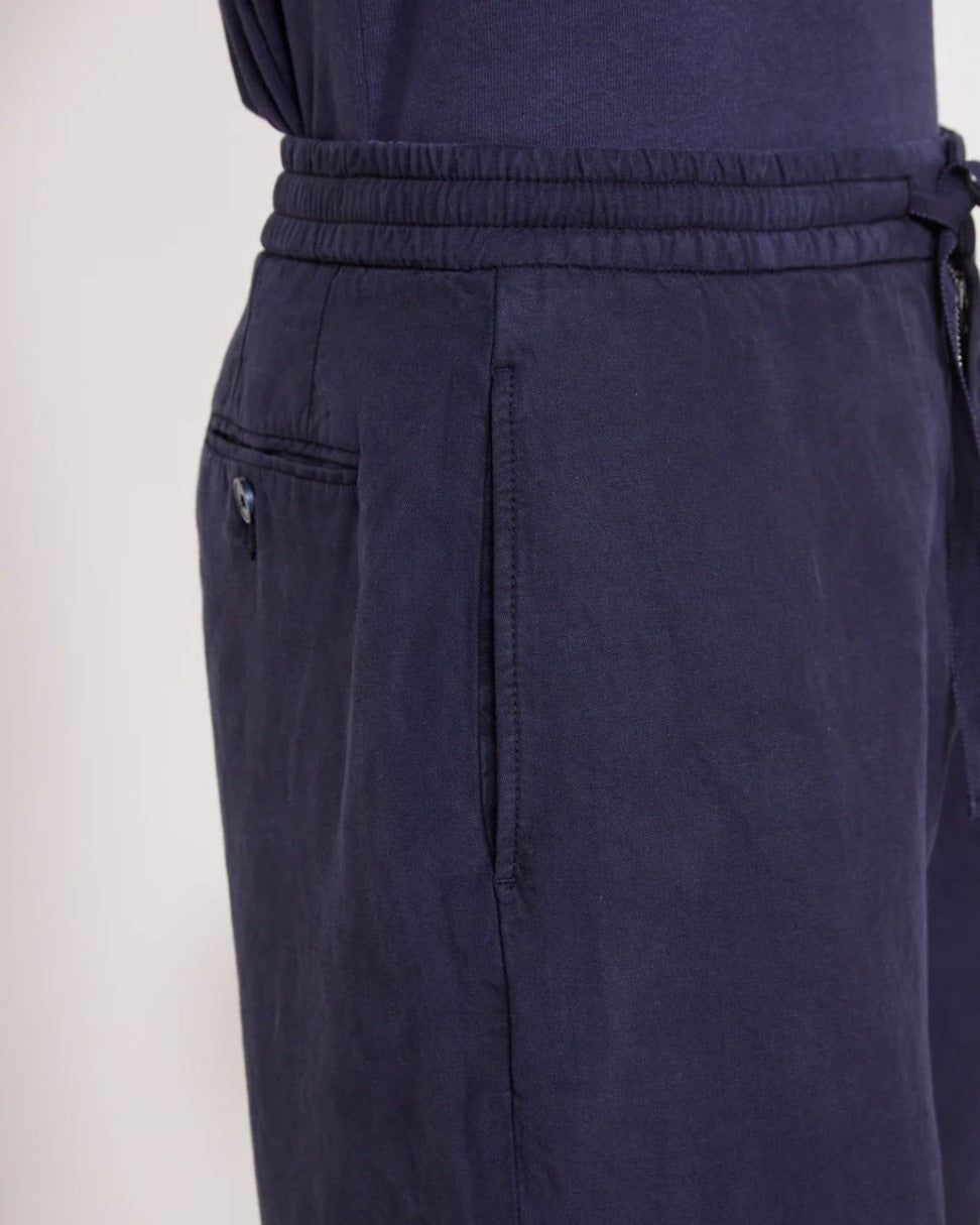 Adjustable Grosgrain Drawstring Blue Shorts