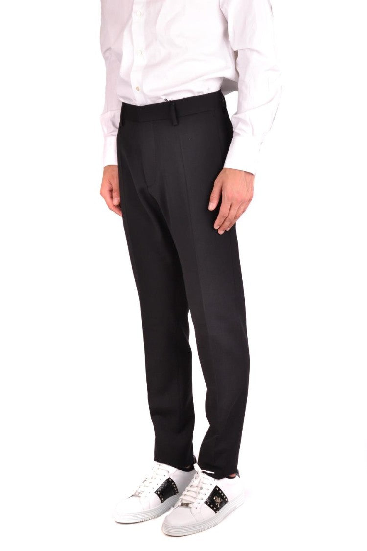 Tailored Black Trousers With Straight Leg Design