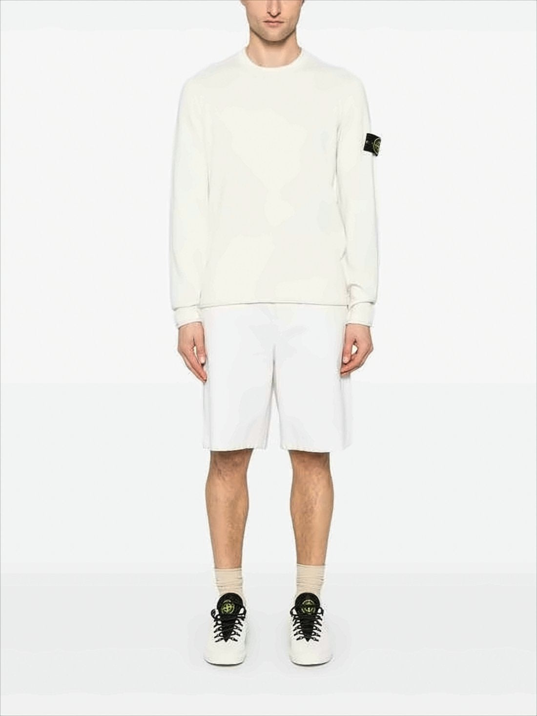 Long-Sleeved White Sweater