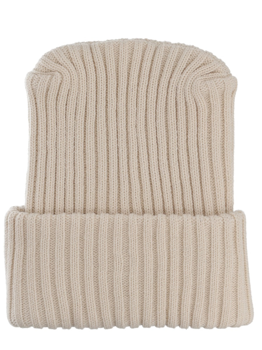 Ribbed Virgin Wool Cap with Folded Cuff