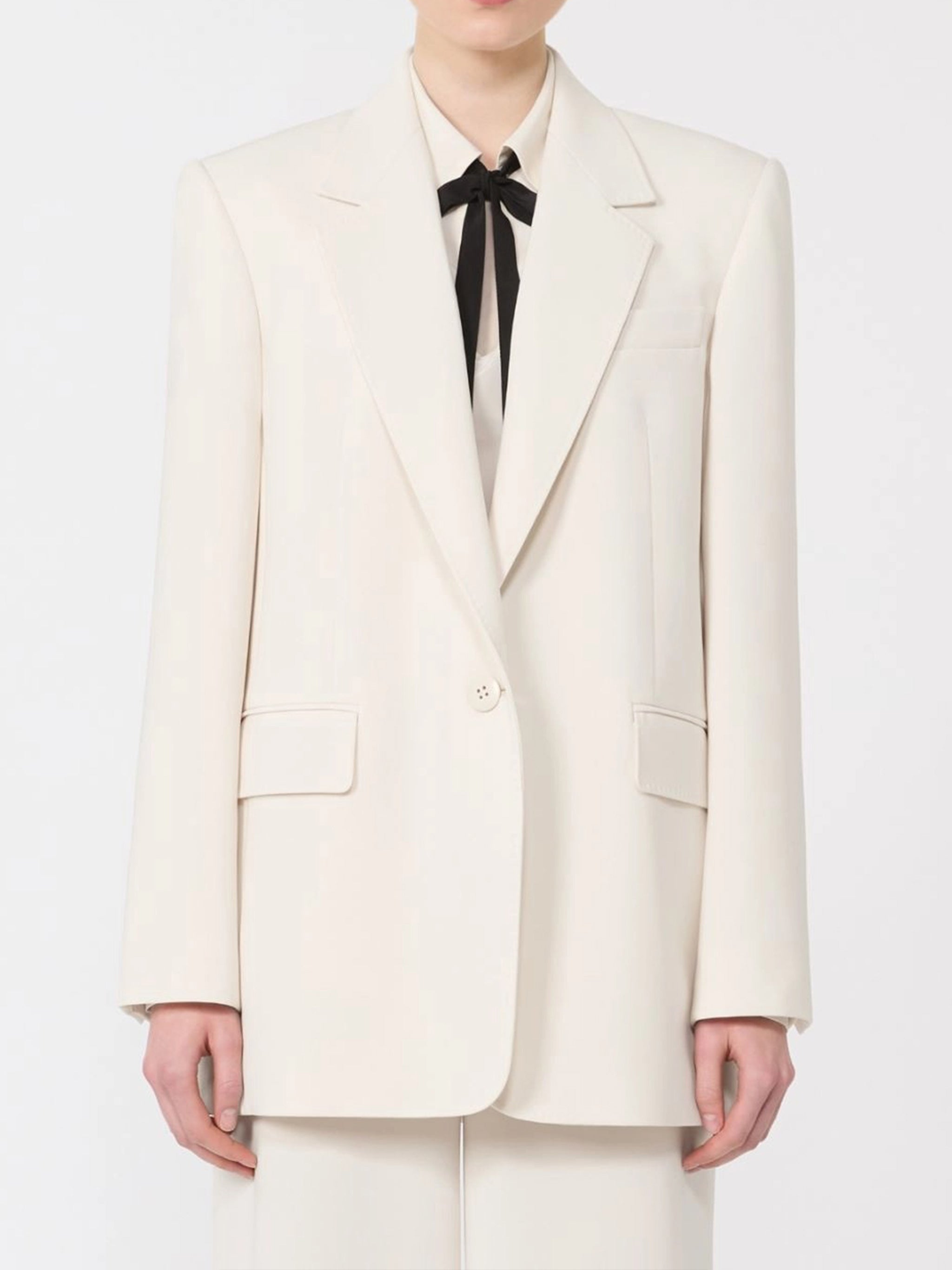 White Bosco Structured Tailored Blazer