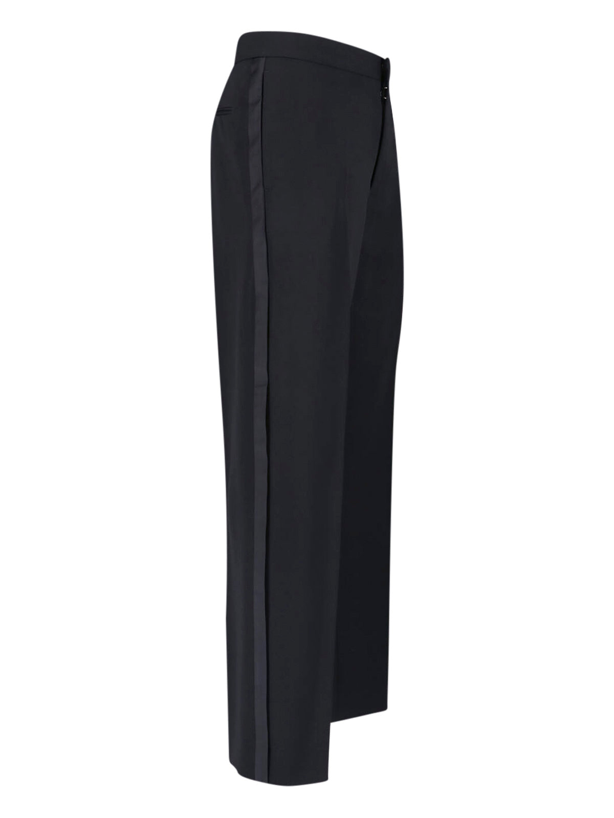 Black Mid-Rise Virgin Wool Tailored Trousers