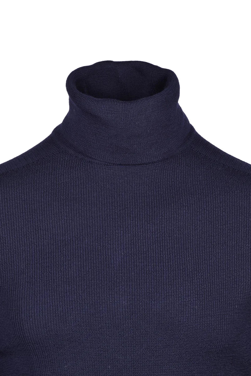 Merino Wool Turtleneck - Blue