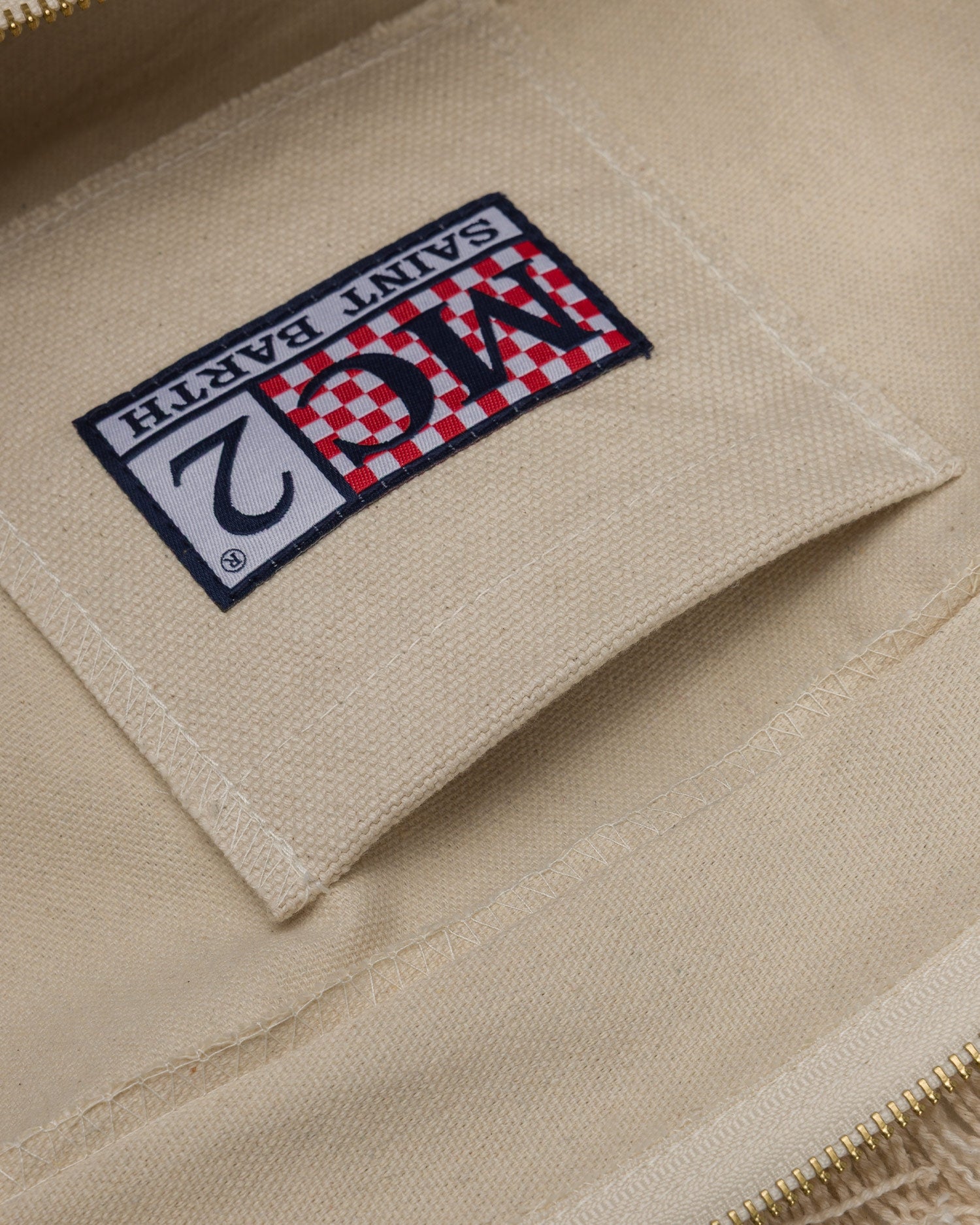 Rectangular Natural Canvas Tote Bag with Fringed Edges