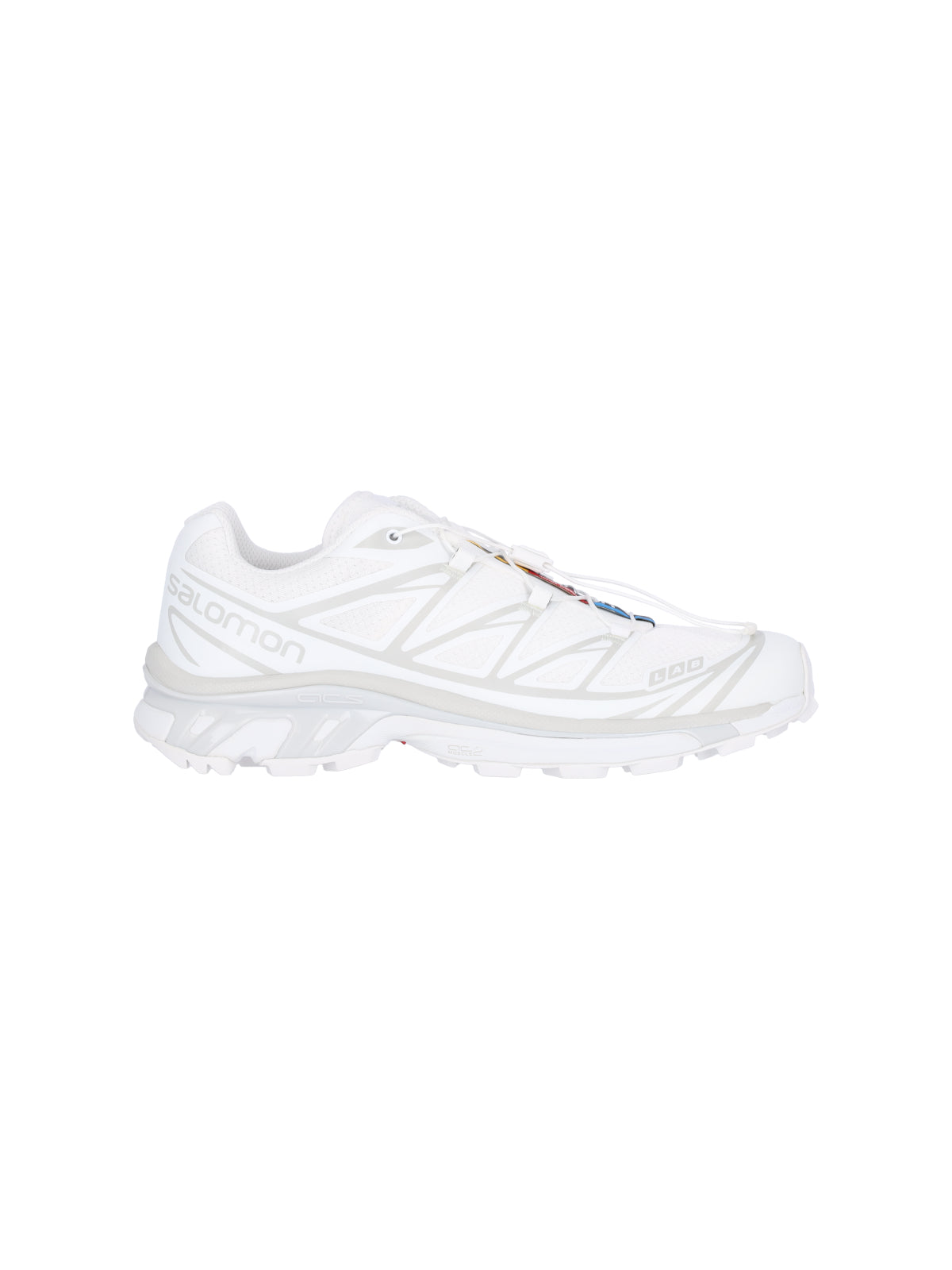 White Fabric and Grey Mesh XT-6 Sneakers