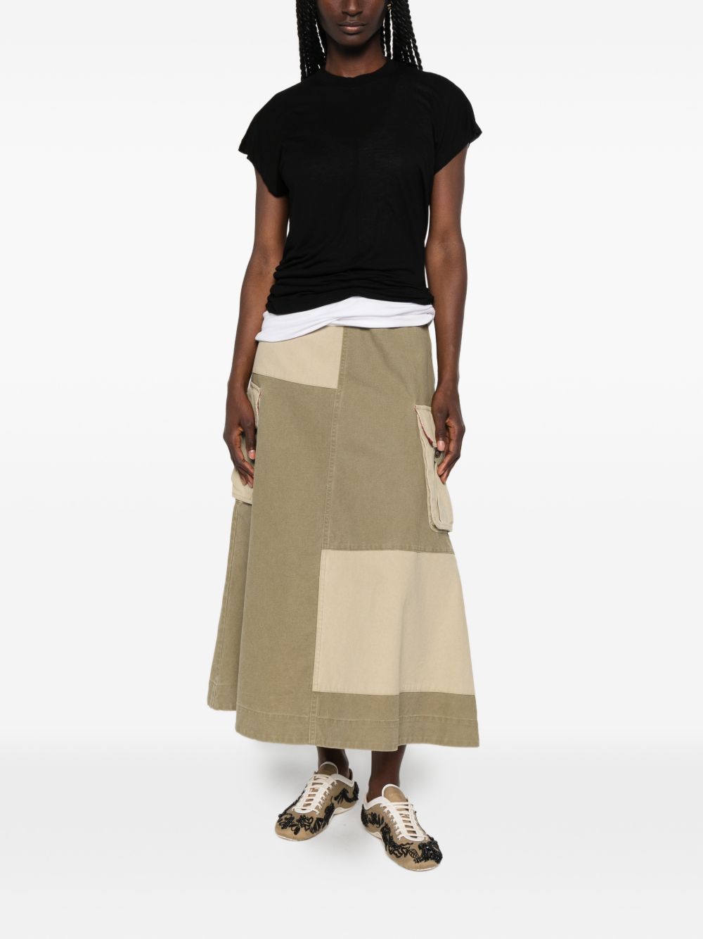 Black Slub Texture Relaxed Cap Top