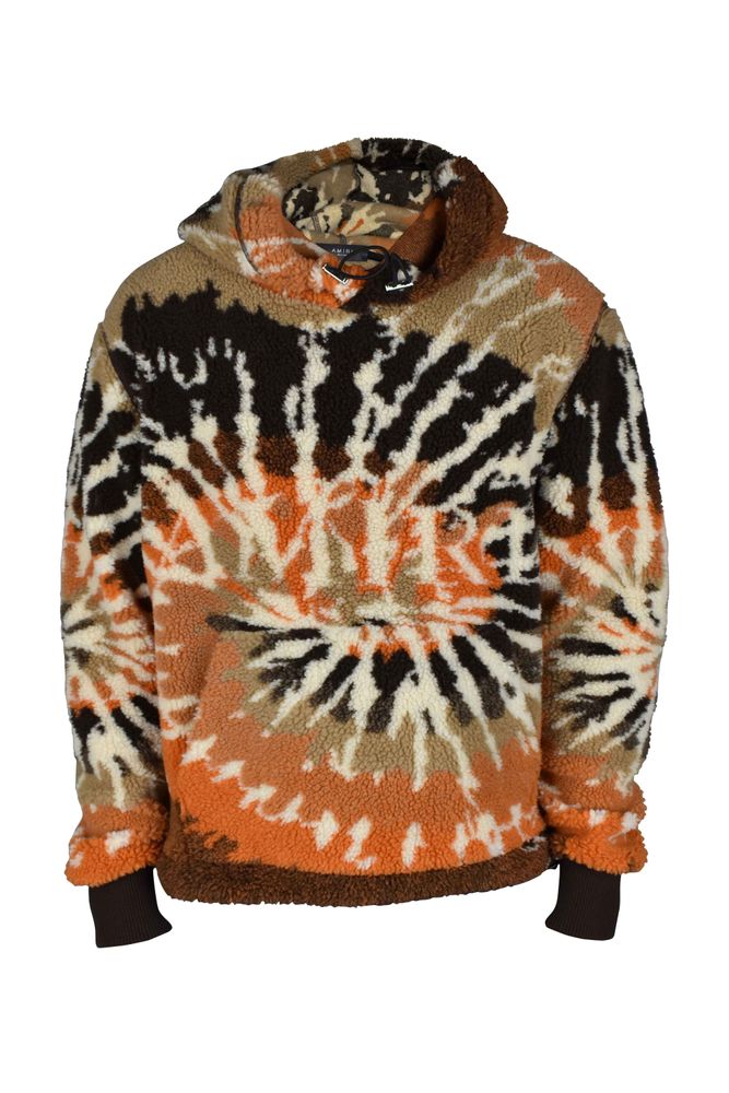 Tie-Dye Fleece Sweatshirt With Adjustable Drawstring